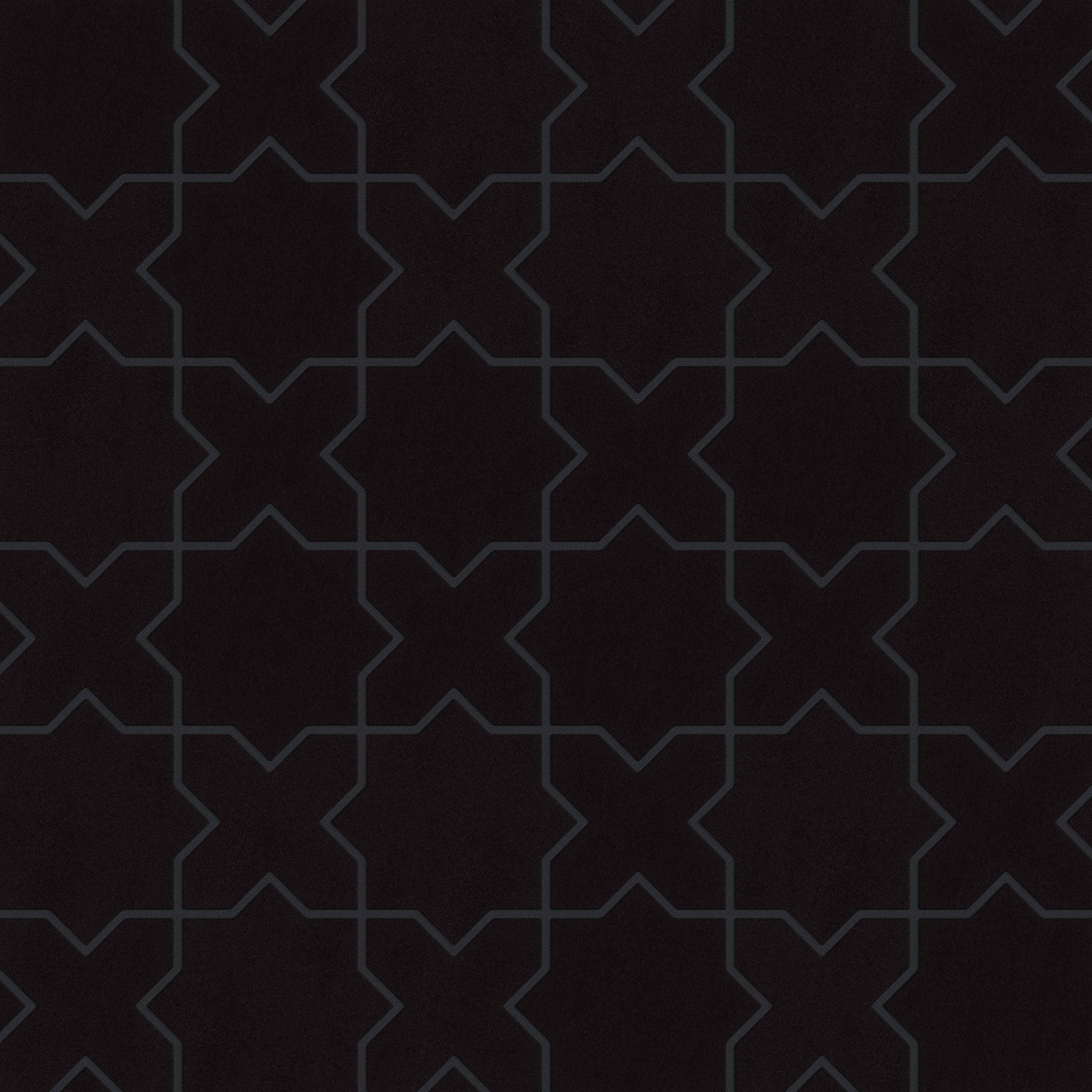 Mini Star & Cross Original Ceramic Tile in Raven Matte