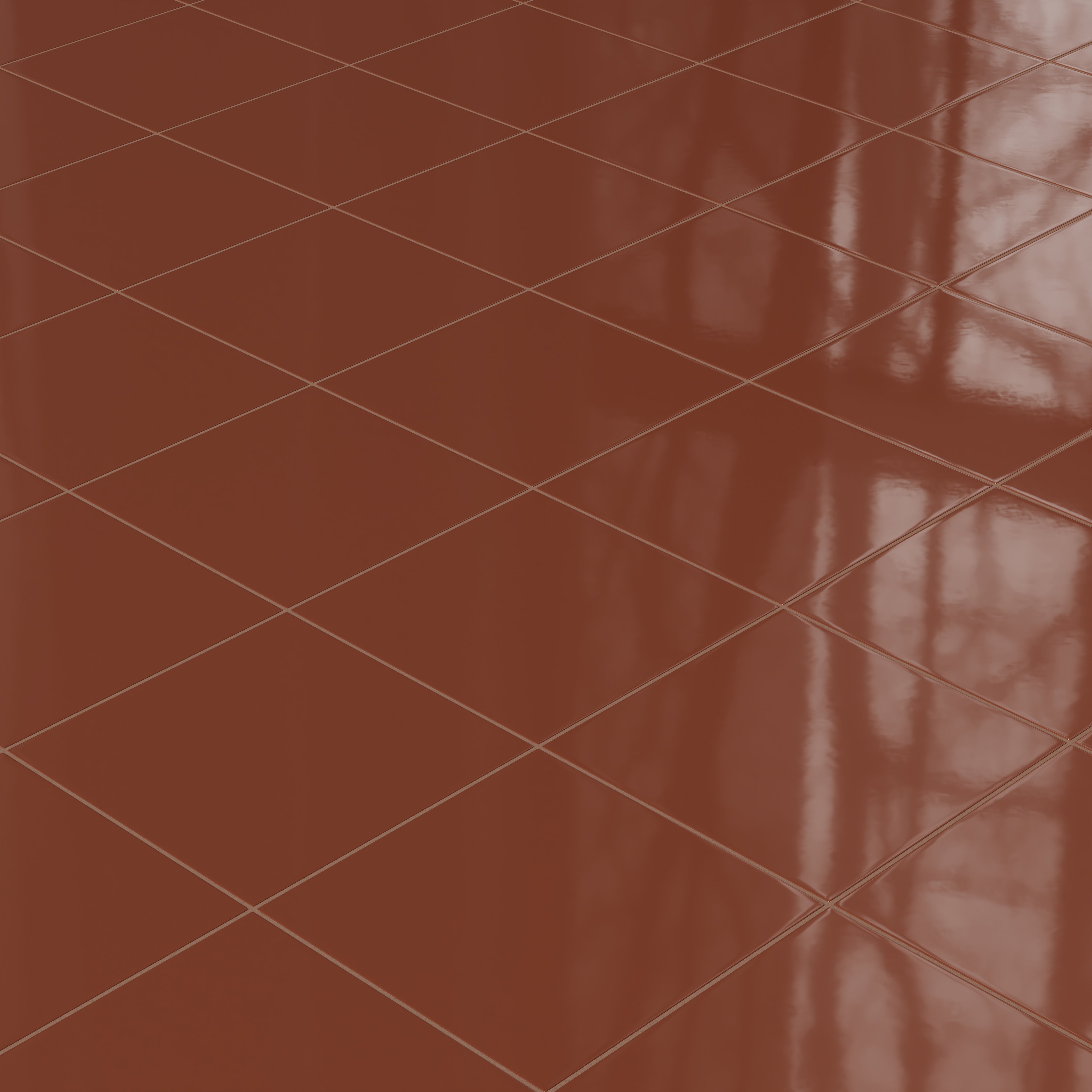 12x12 Natural Press Ceramic Tile in Red Iron Oxide Gloss