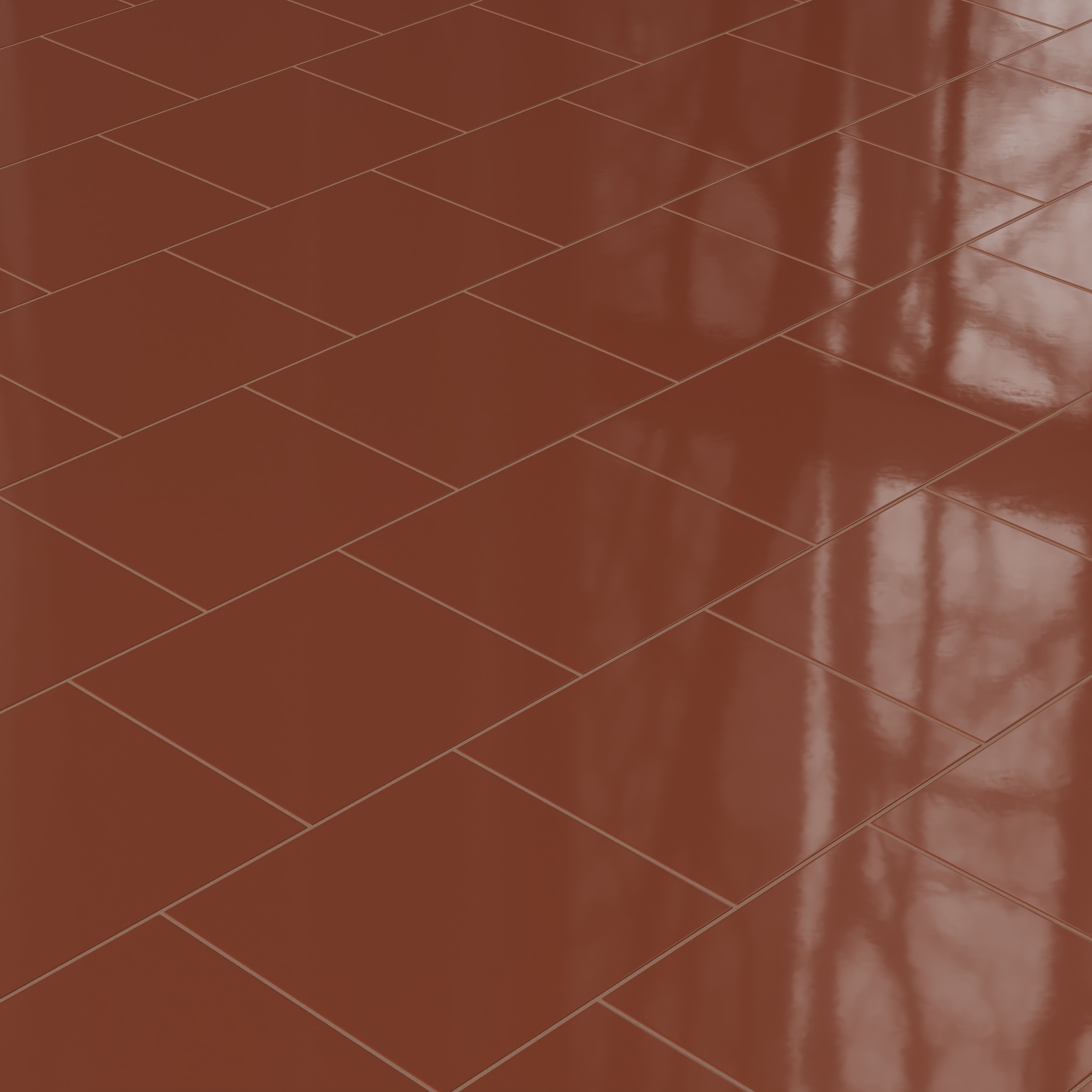 12x12 Natural Press Ceramic Tile in Red Iron Oxide Gloss