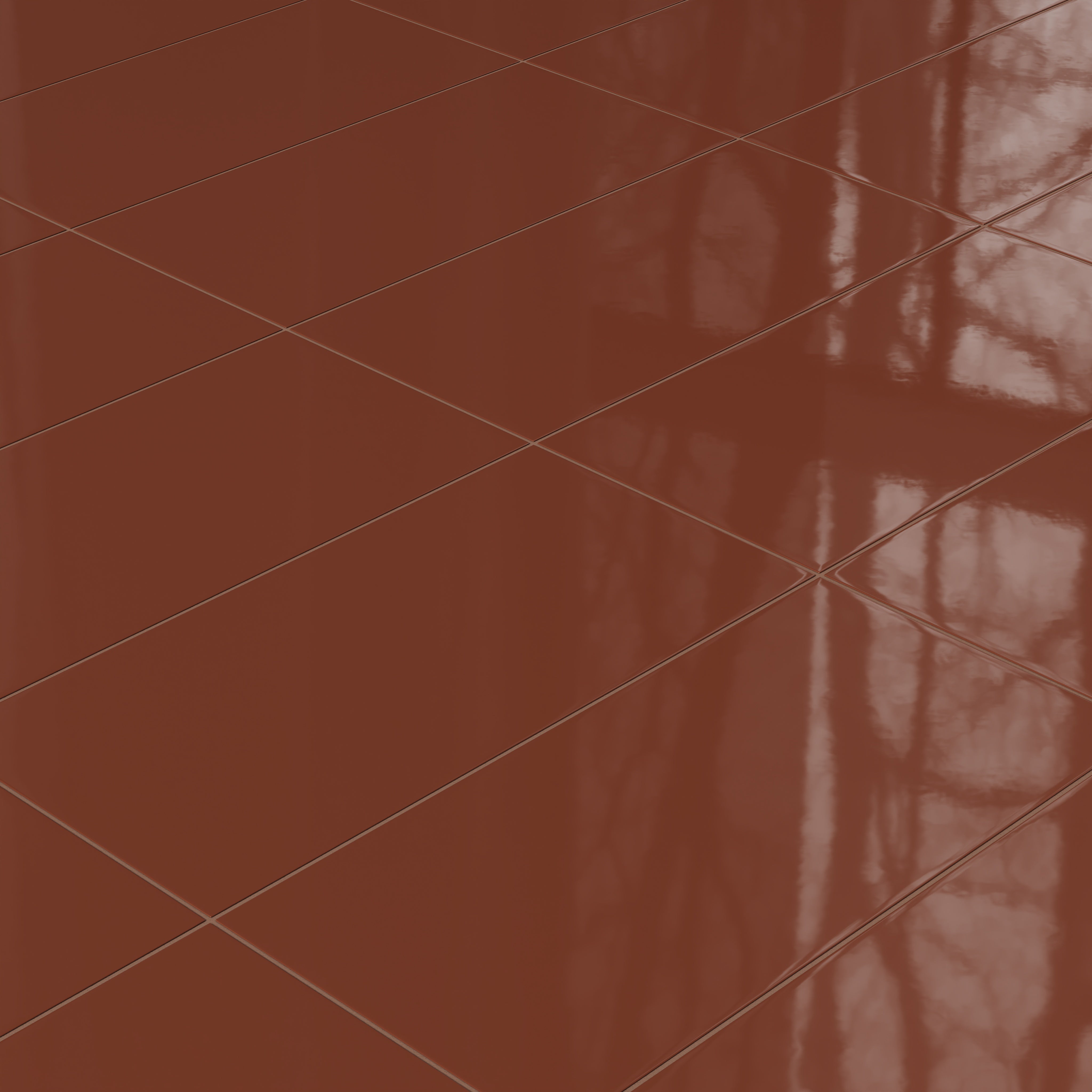 12x24 Natural Press Ceramic Tile in Red Iron Oxide Gloss