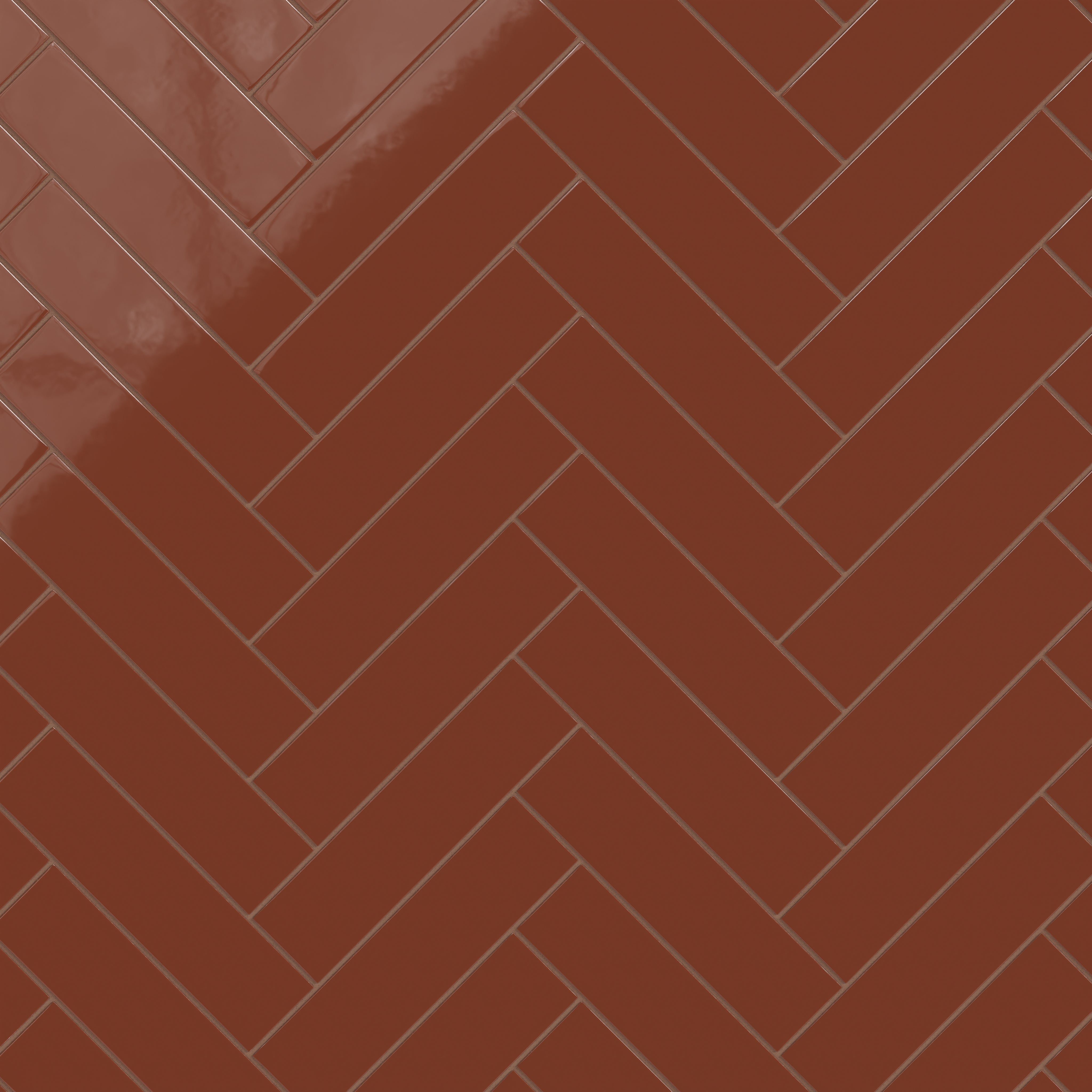 3x12 Natural Press Ceramic Tile in Red Iron Oxide Gloss