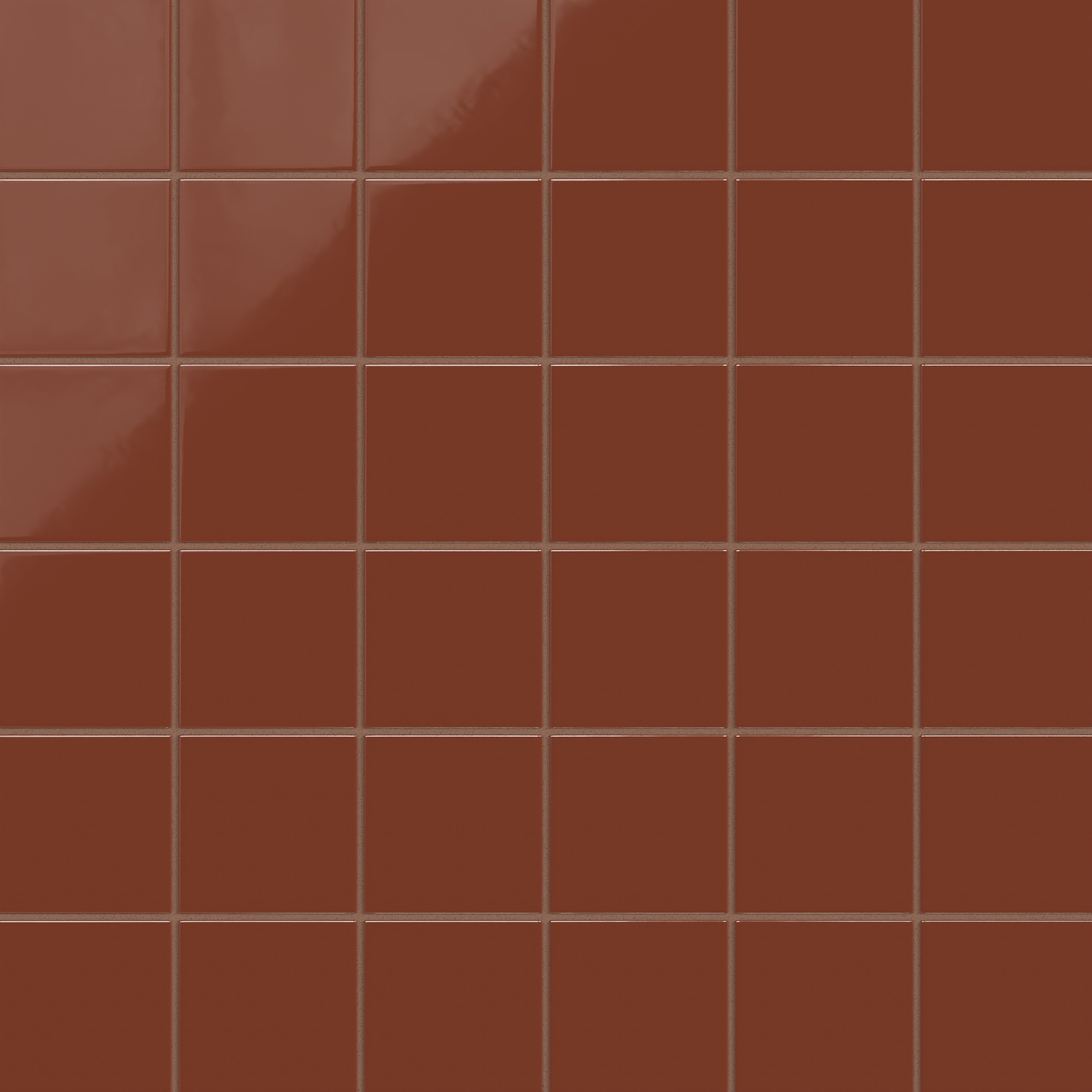 4x4 Natural Press Ceramic Tile in Red Iron Oxide Gloss