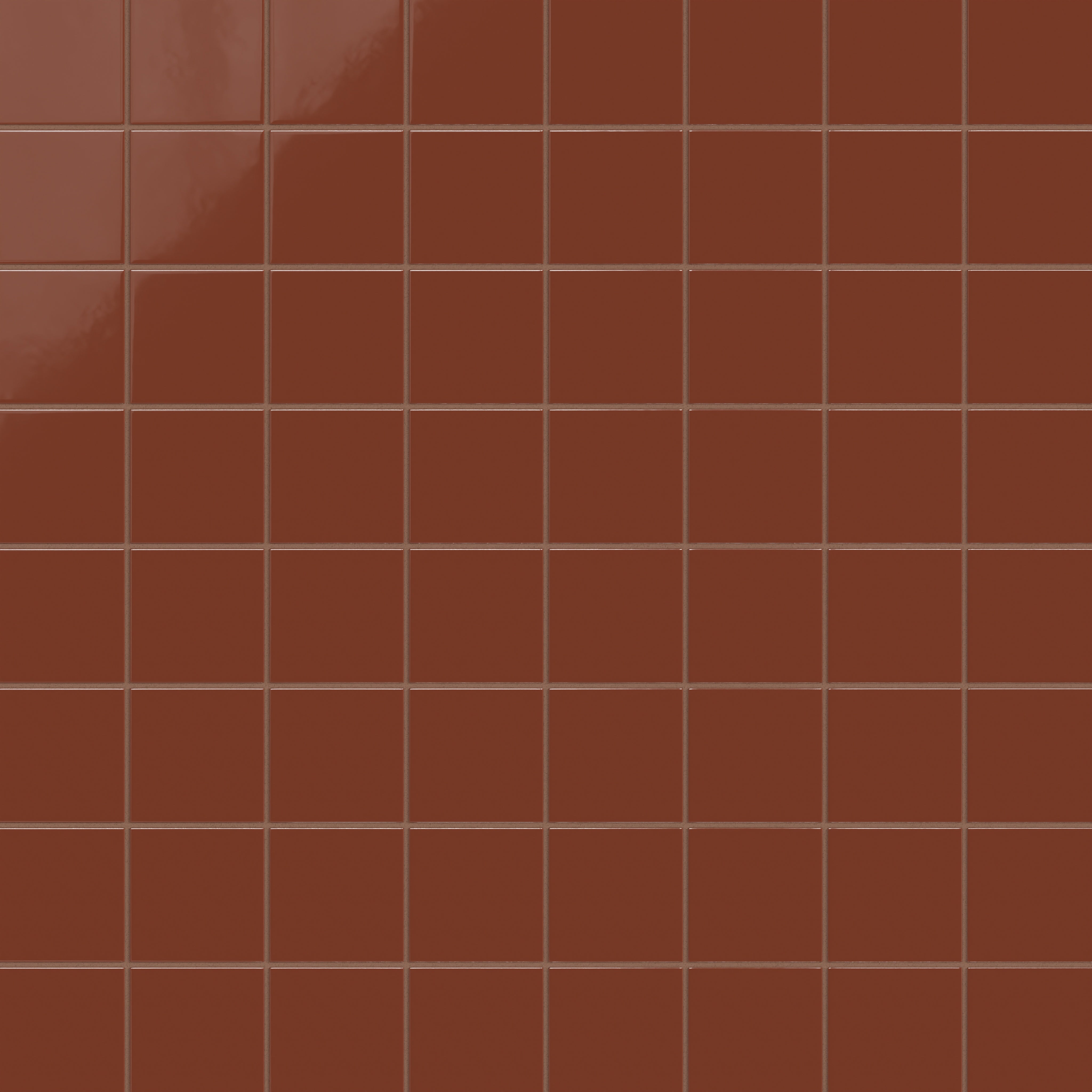 4x4 Natural Press Ceramic Tile in Red Iron Oxide Gloss