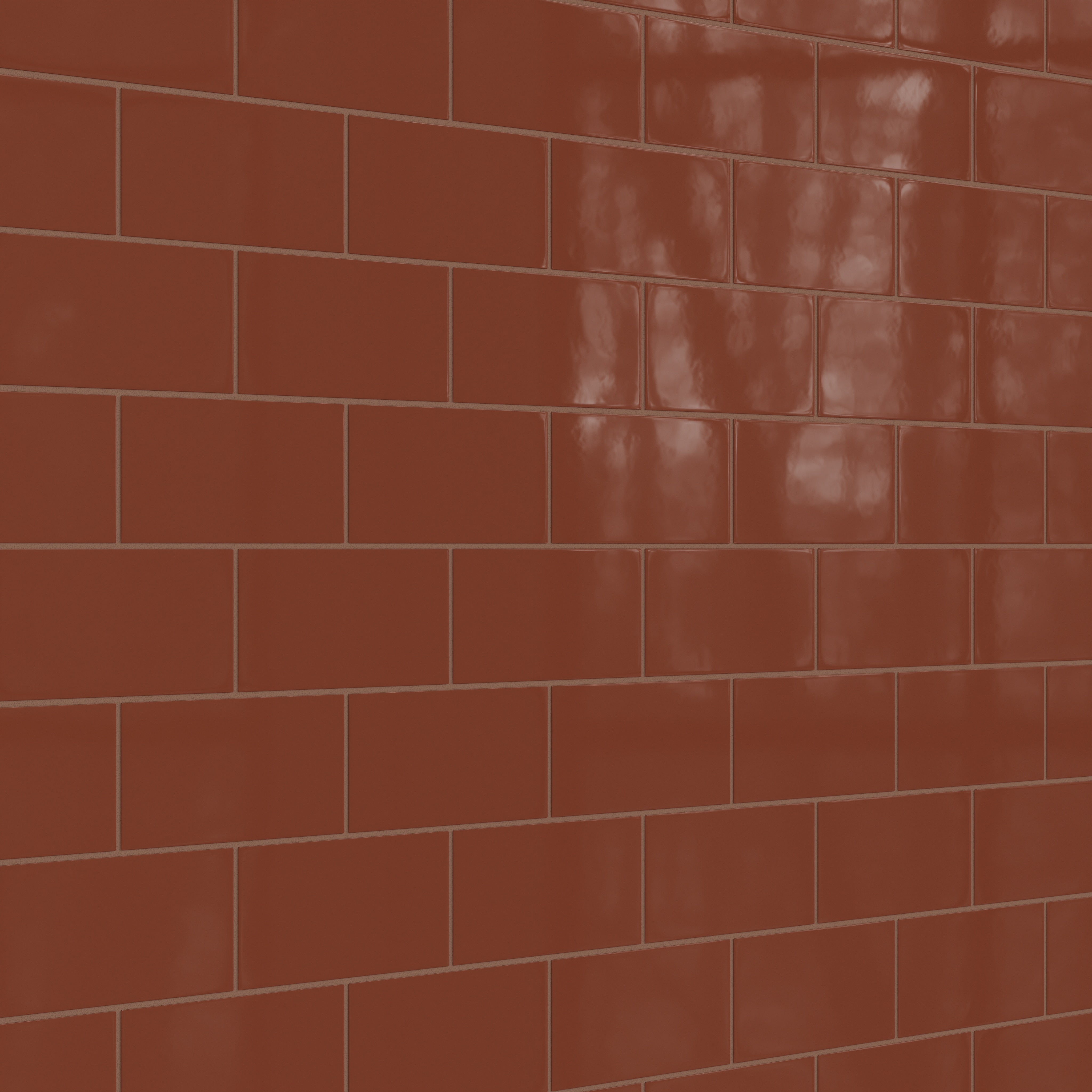4x8 Natural Press Ceramic Tile in Red Iron Oxide Gloss