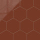 8" Hexagon Natural Press Ceramic Tile in Red Iron Oxide Gloss