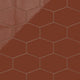 Elongated Hexagon Natural Press Ceramic Tile in Red Iron Oxide Gloss