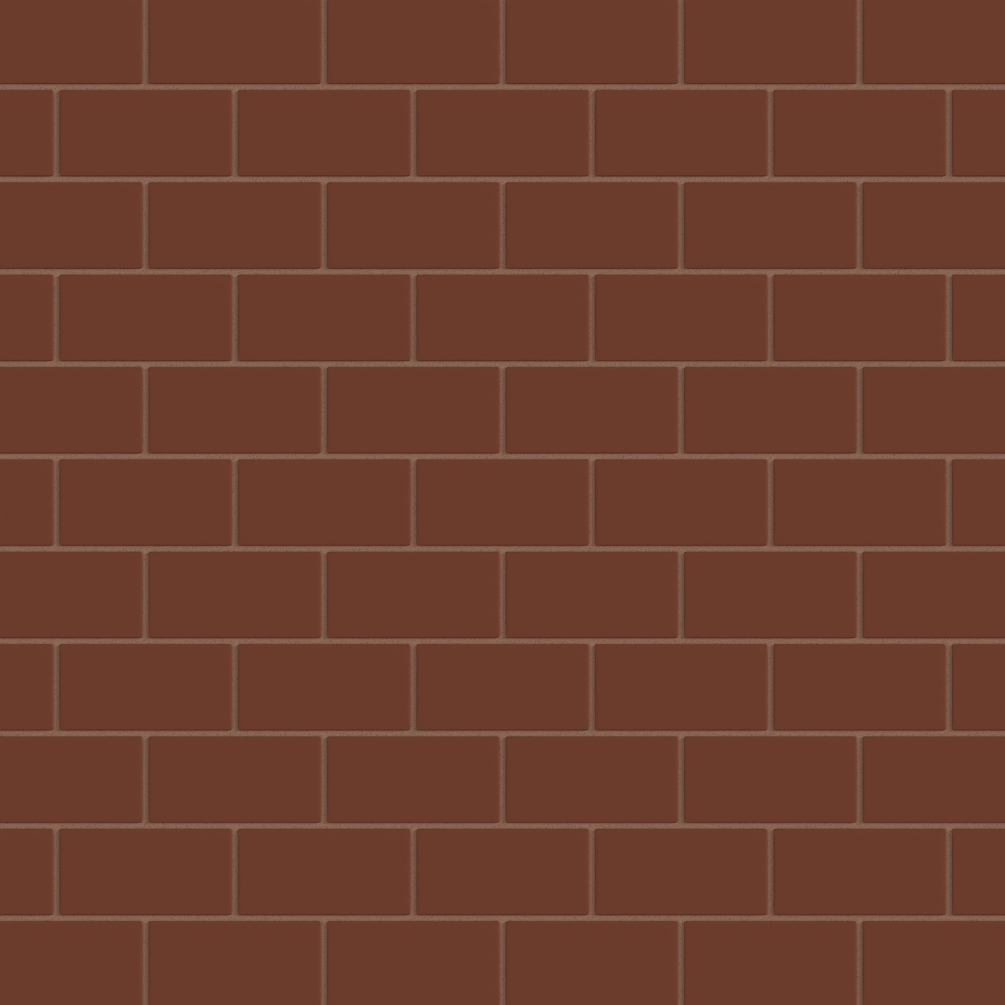 2x4 Half Offset Sheeted Natural Press Ceramic Mosaic Tile in Red Iron Oxide Matte