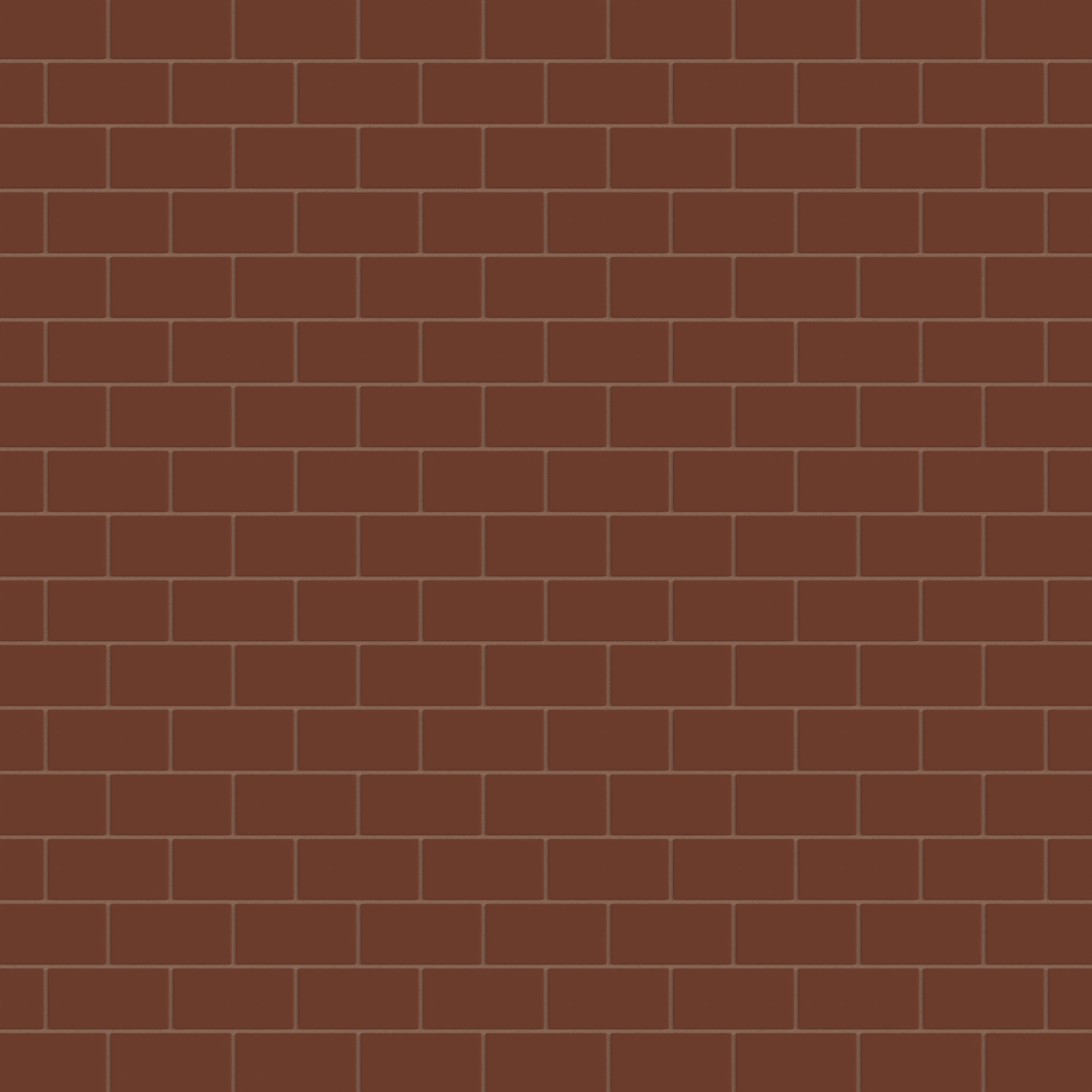 2x4 Half Offset Sheeted Natural Press Ceramic Mosaic Tile in Red Iron Oxide Matte