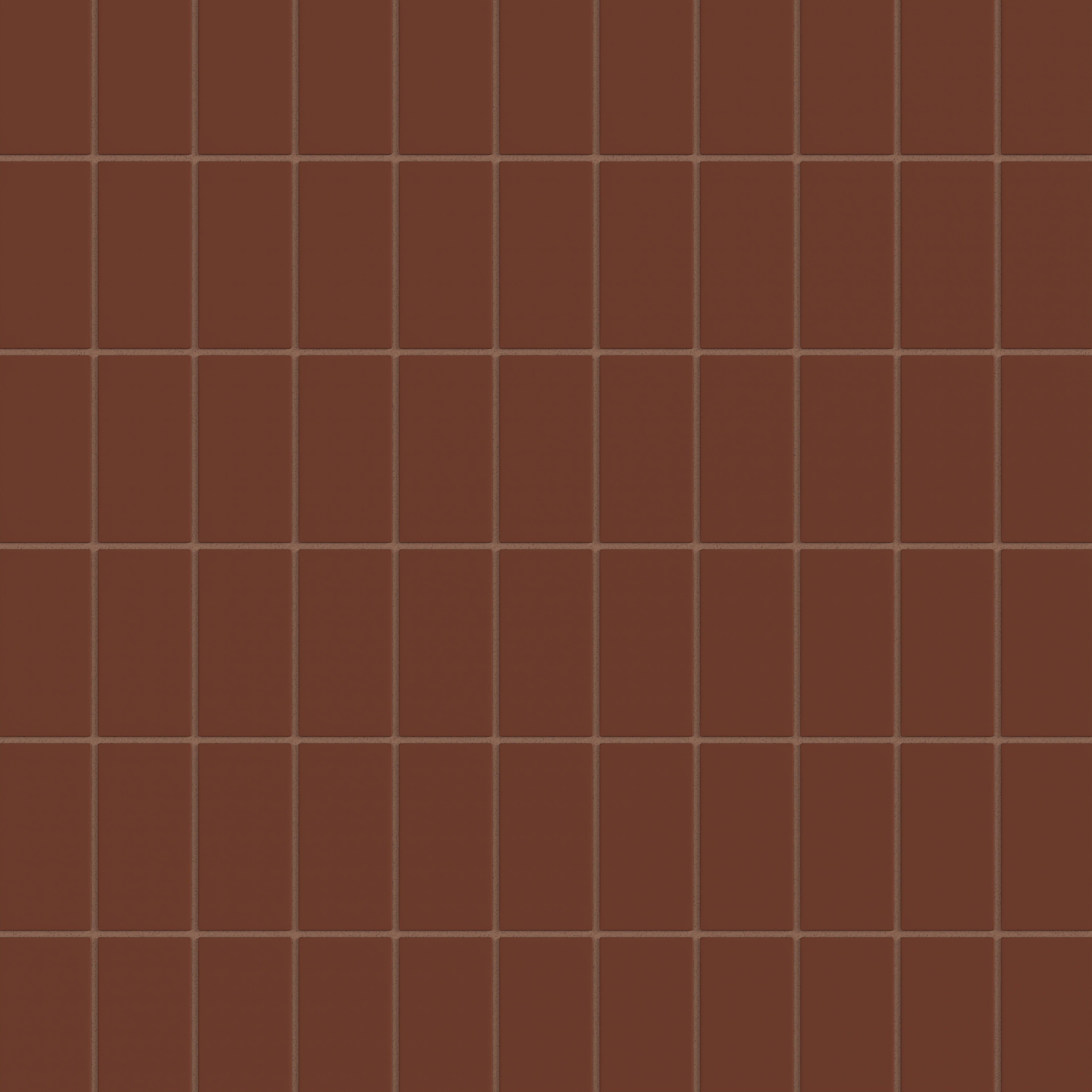 2x4 Straight Set Sheeted Natural Press Ceramic Mosaic Tile in Red Iron Oxide Matte