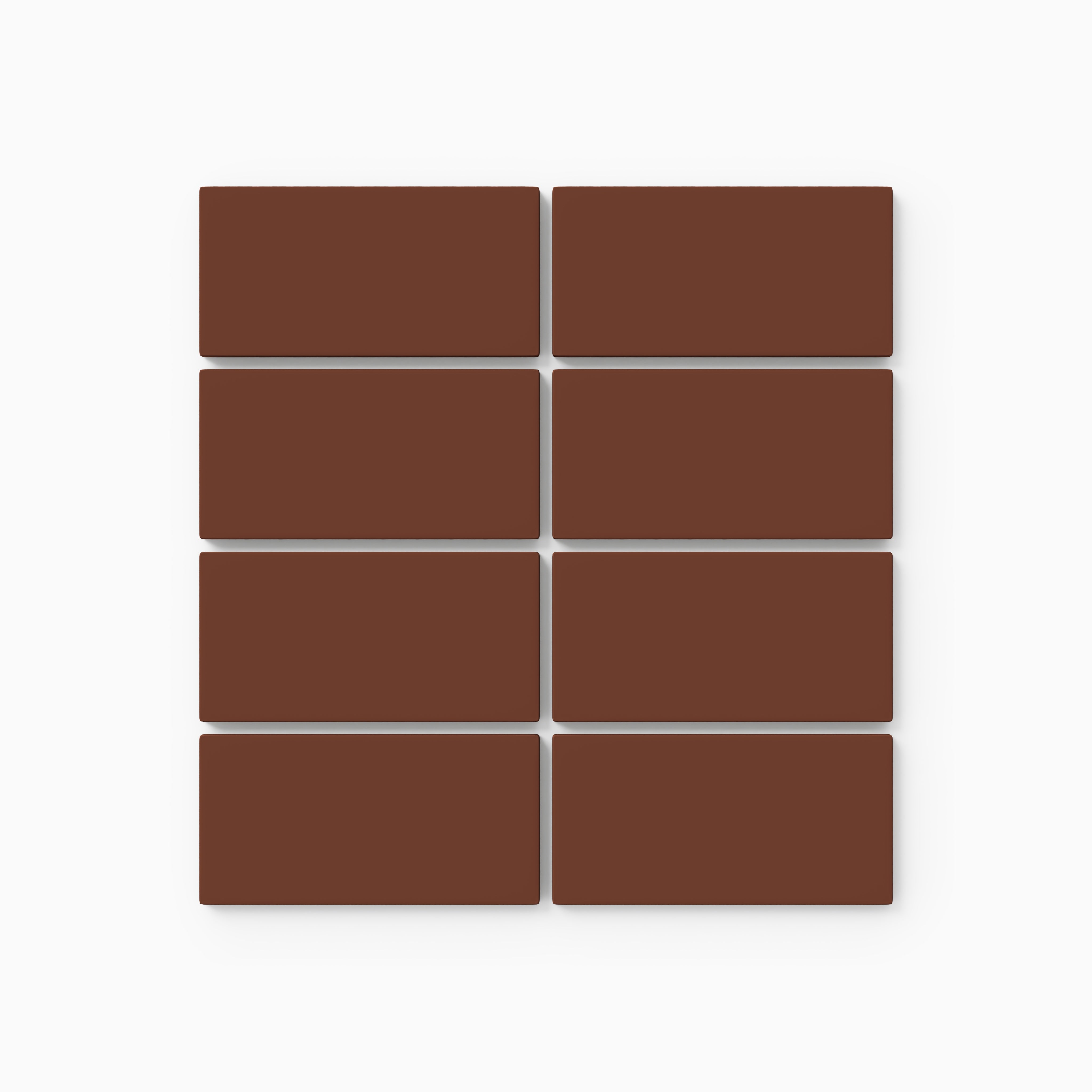 2x4 Straight Set Sheeted Natural Press Ceramic Mosaic Tile in Red Iron Oxide Matte