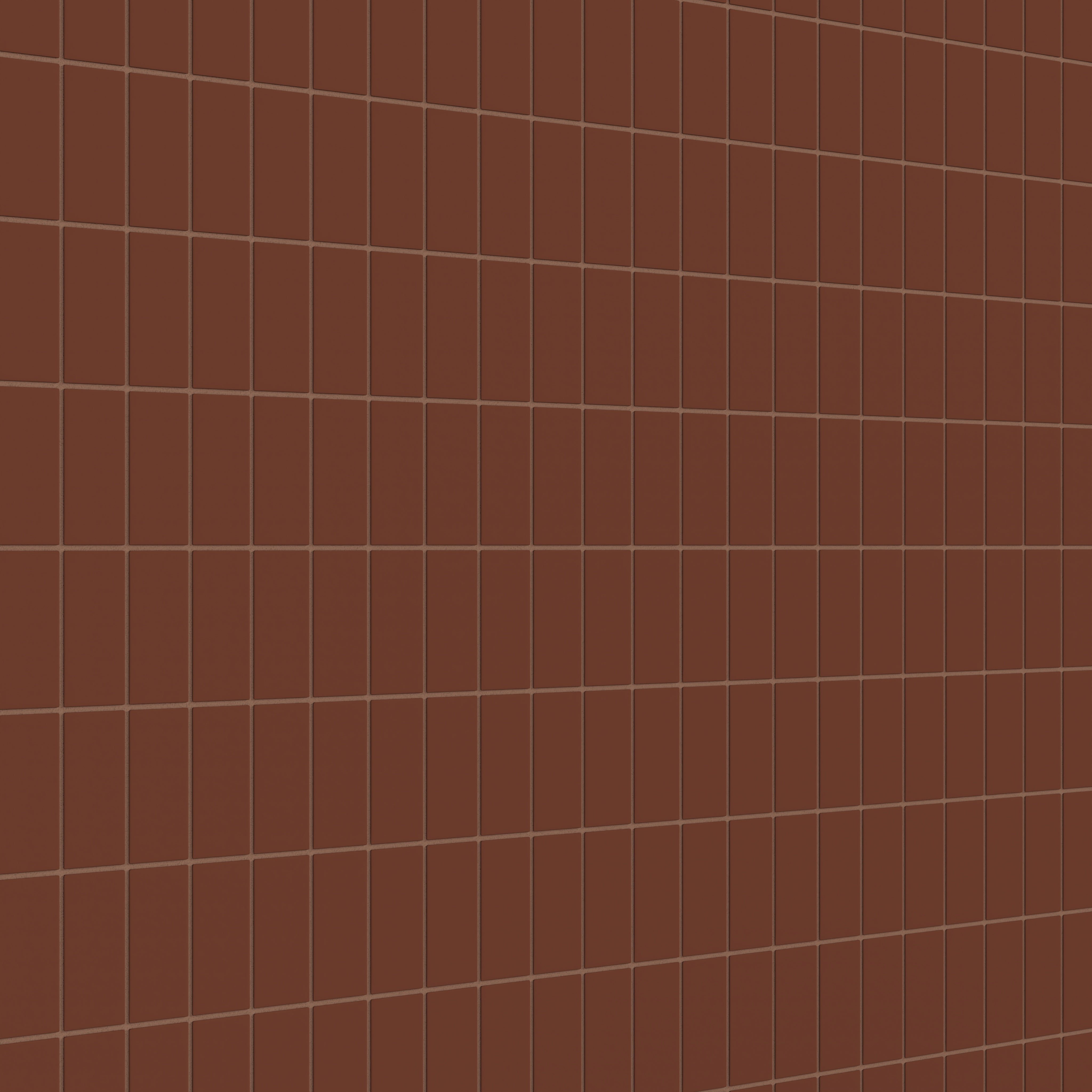 2x4 Straight Set Sheeted Natural Press Ceramic Mosaic Tile in Red Iron Oxide Matte