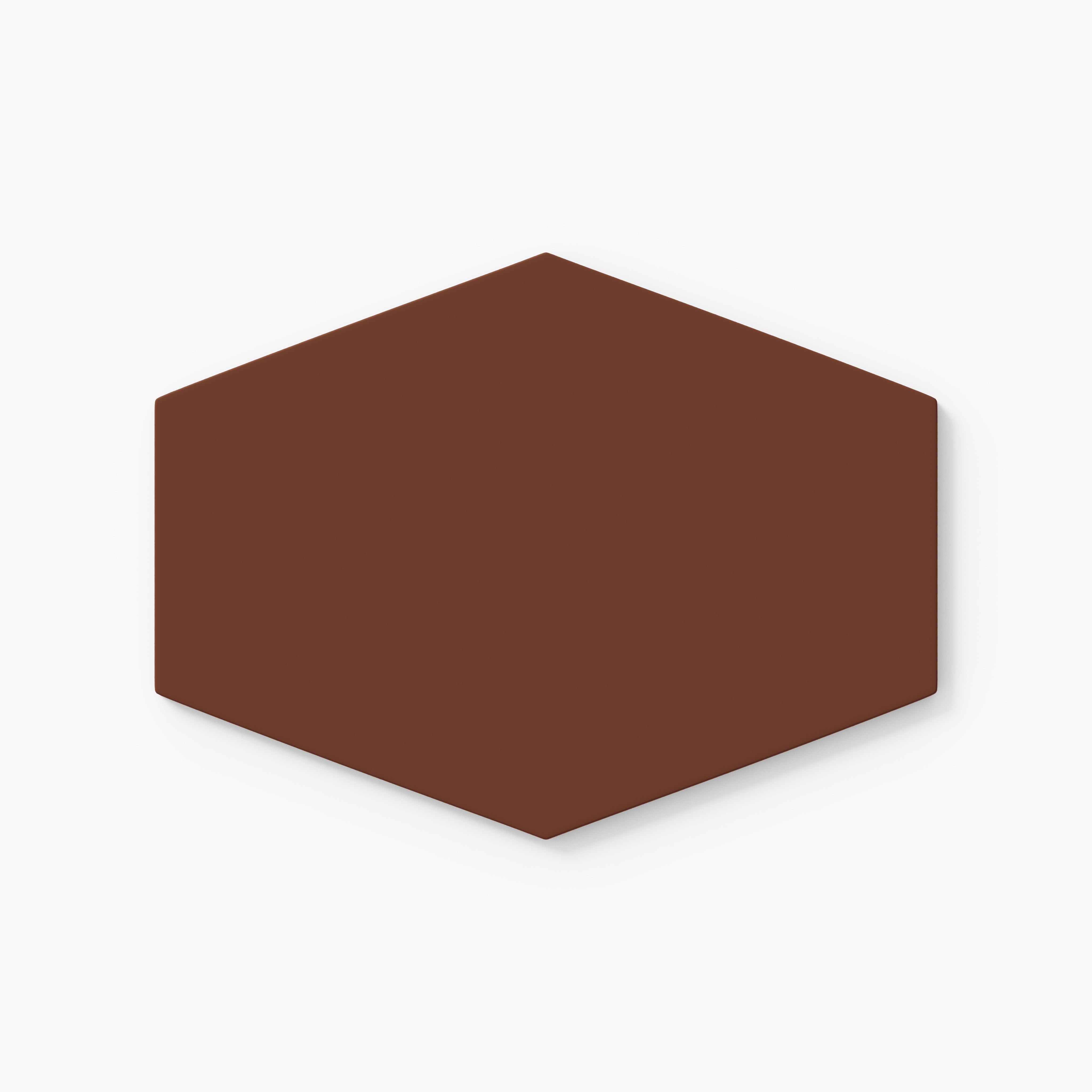 Elongated Hexagon Natural Press Ceramic Tile in Red Iron Oxide Matte