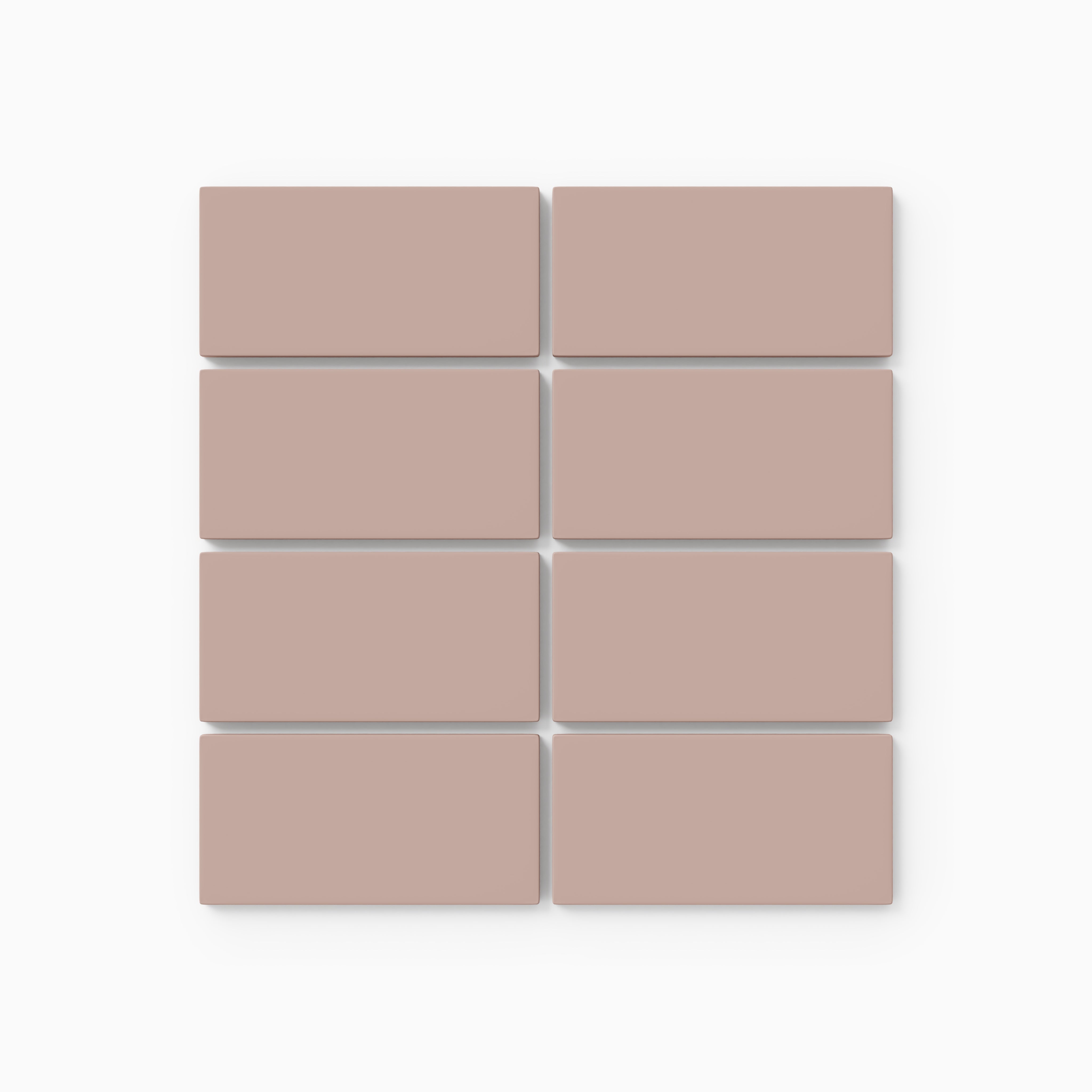 2x4 Straight Set Sheeted Natural Press Ceramic Mosaic Tile in Red Jasper Matte