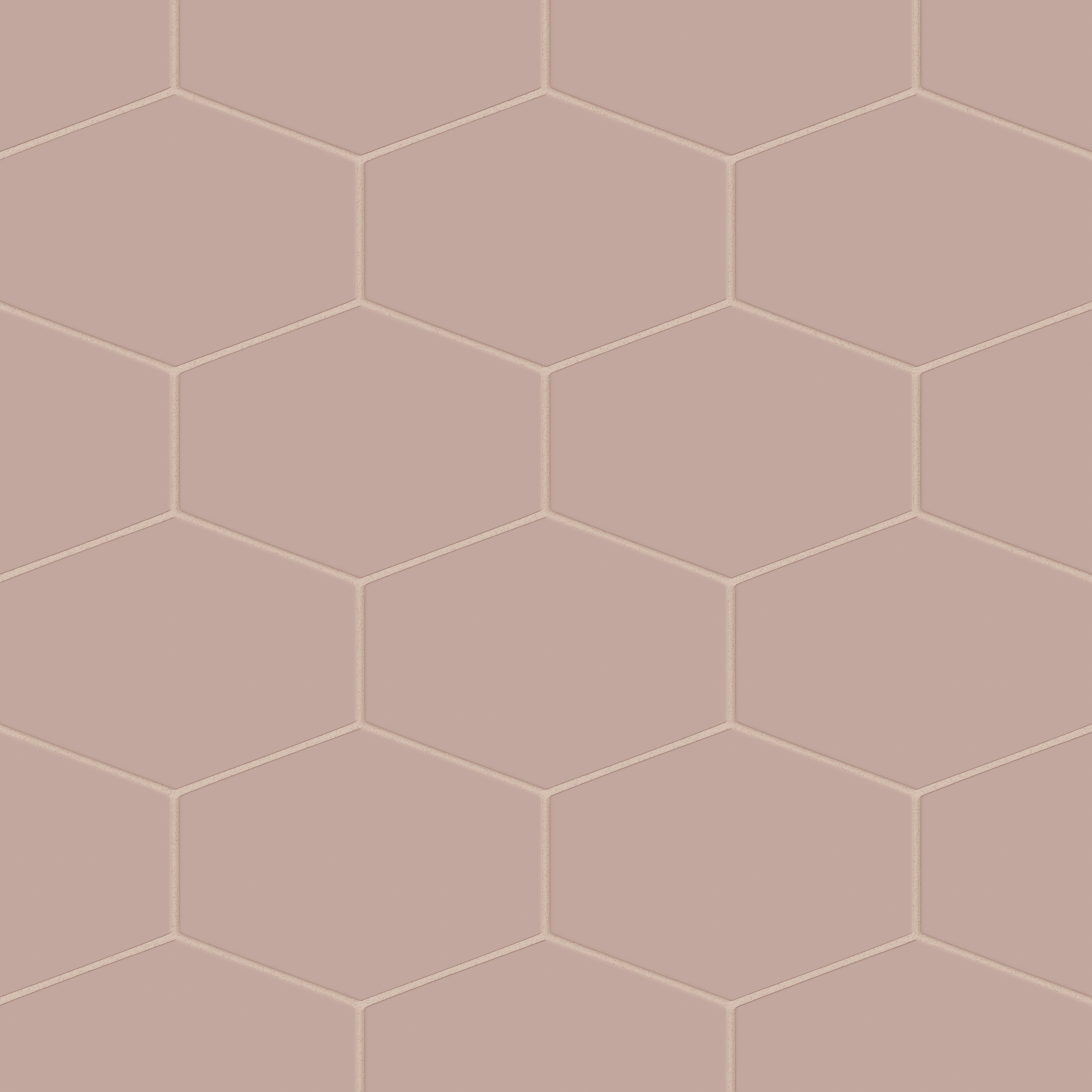 Elongated Hexagon Natural Press Ceramic Tile in Red Jasper Matte