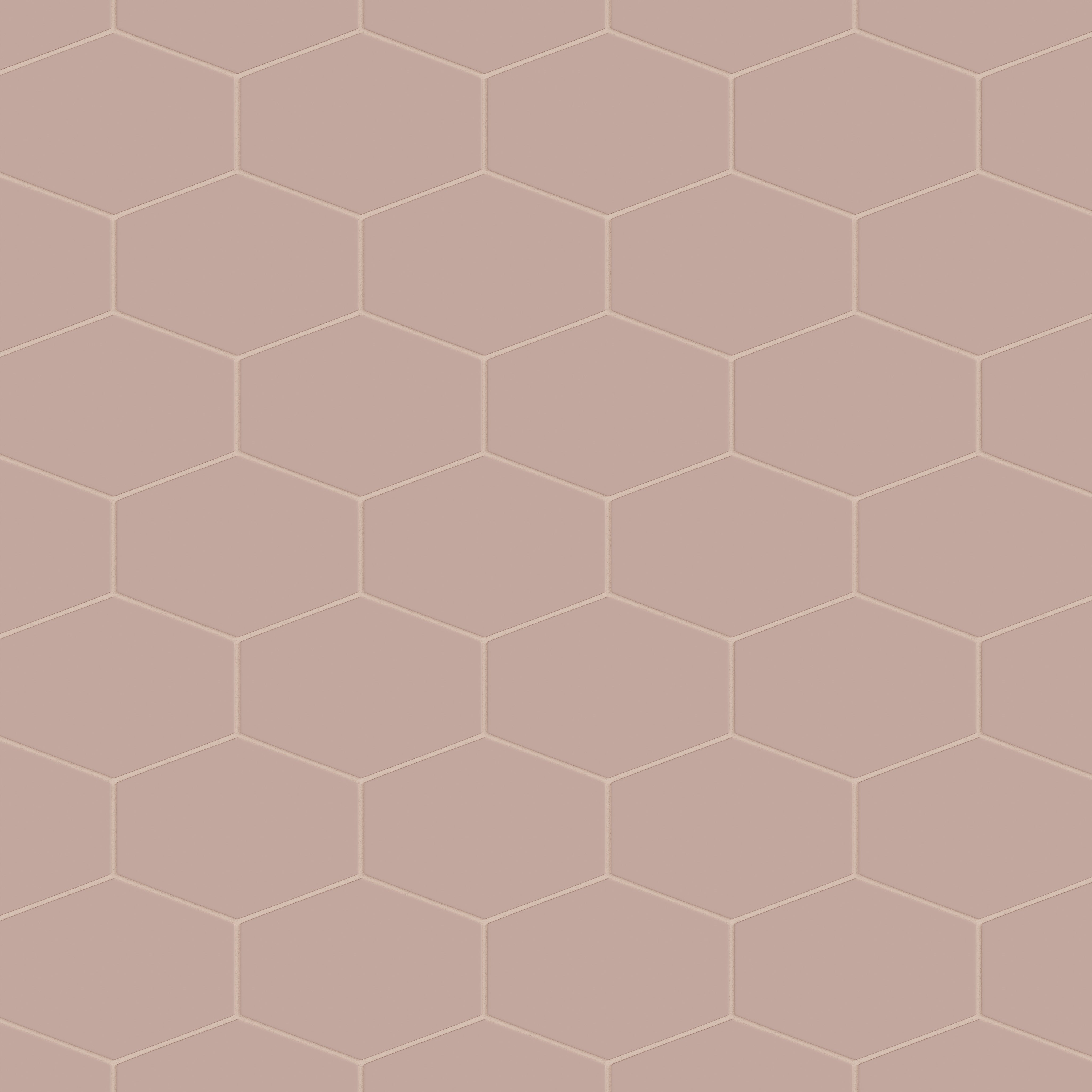 Elongated Hexagon Natural Press Ceramic Tile in Red Jasper Matte