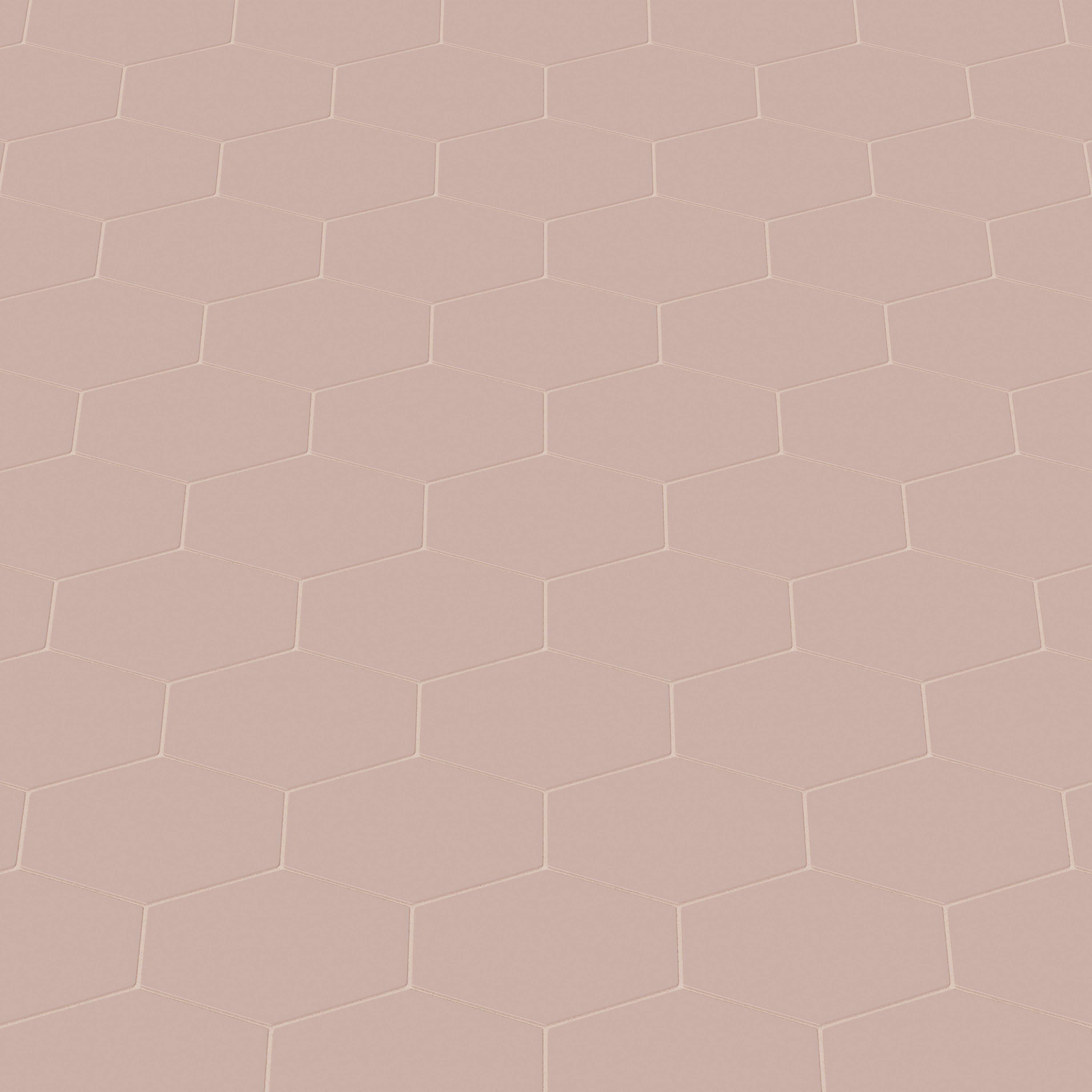 Elongated Hexagon Natural Press Ceramic Tile in Red Jasper Matte
