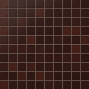 2x2 Straight Set Sheeted Original Ceramic Mosaic Tile in Redwood
