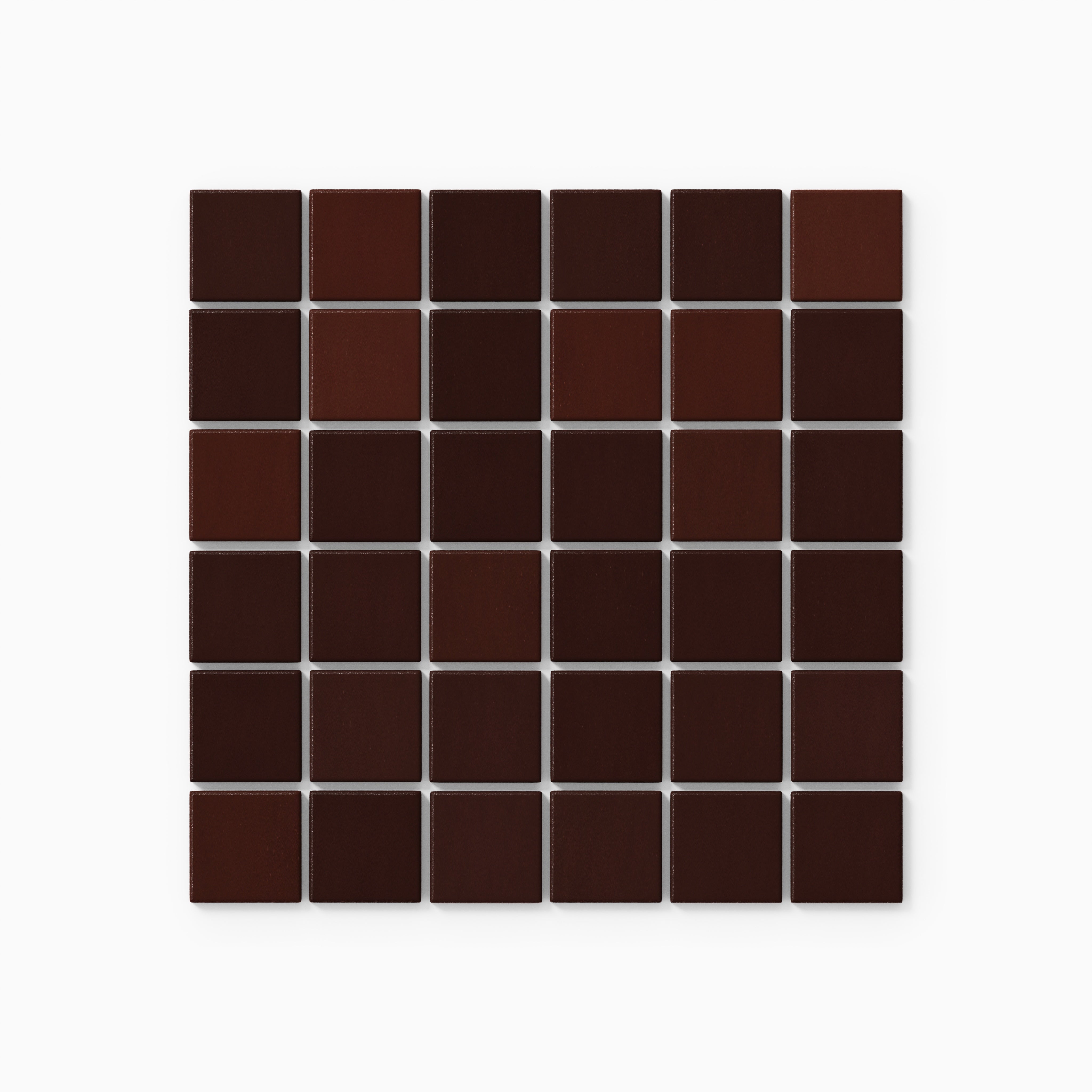 2x2 Straight Set Sheeted Original Ceramic Mosaic Tile in Redwood