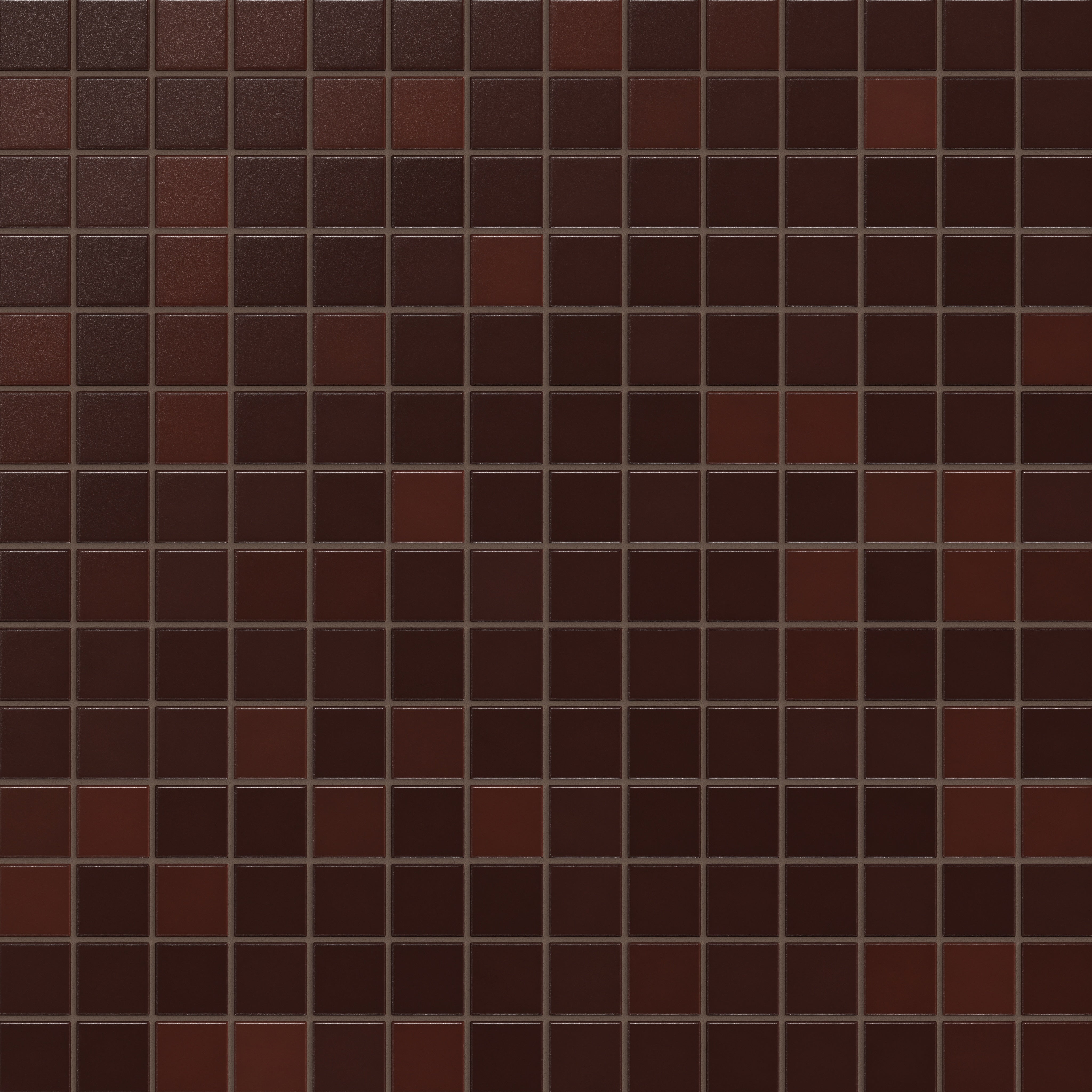 2x2 Straight Set Sheeted Original Ceramic Mosaic Tile in Redwood