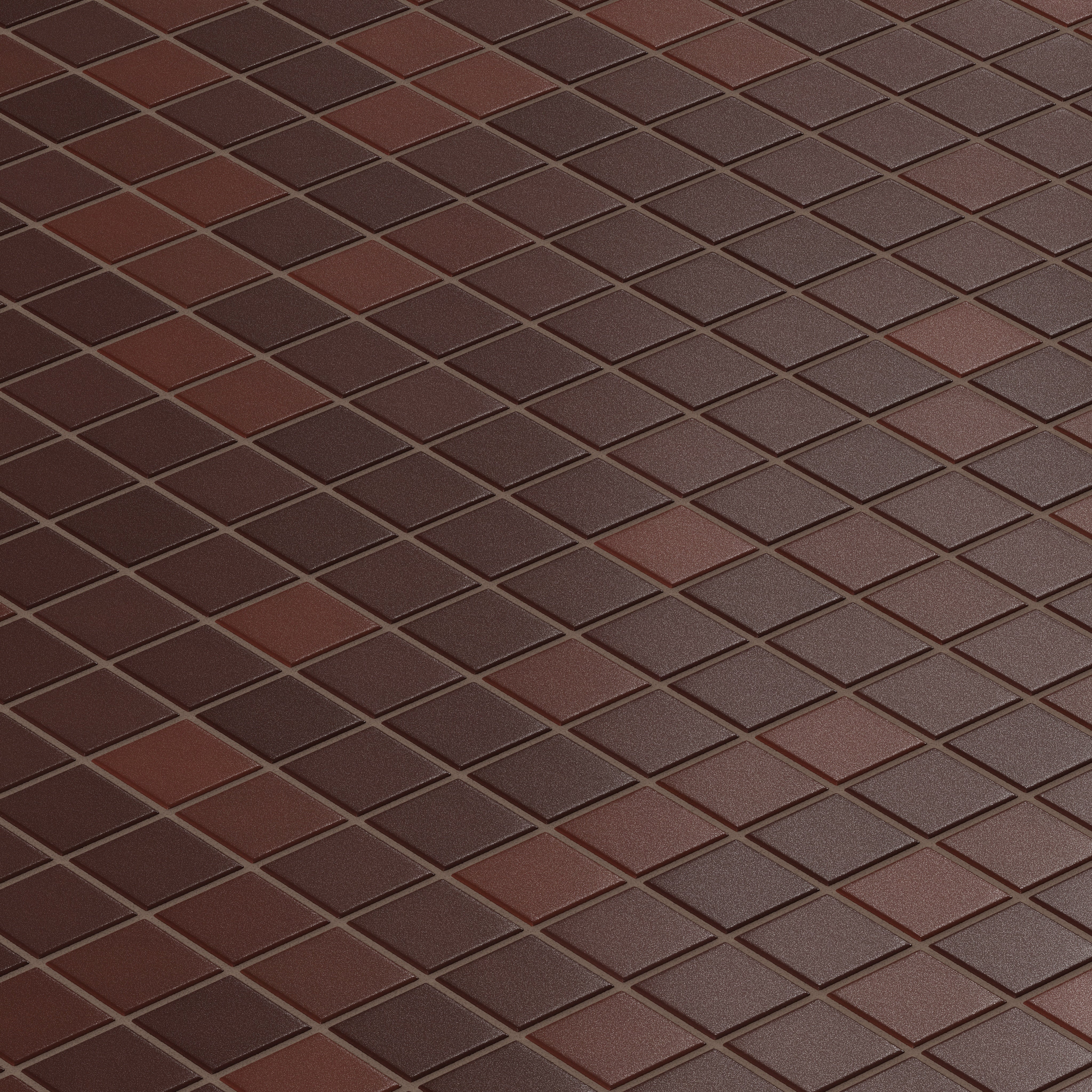 2x2 Straight Set Sheeted Original Ceramic Mosaic Tile in Redwood