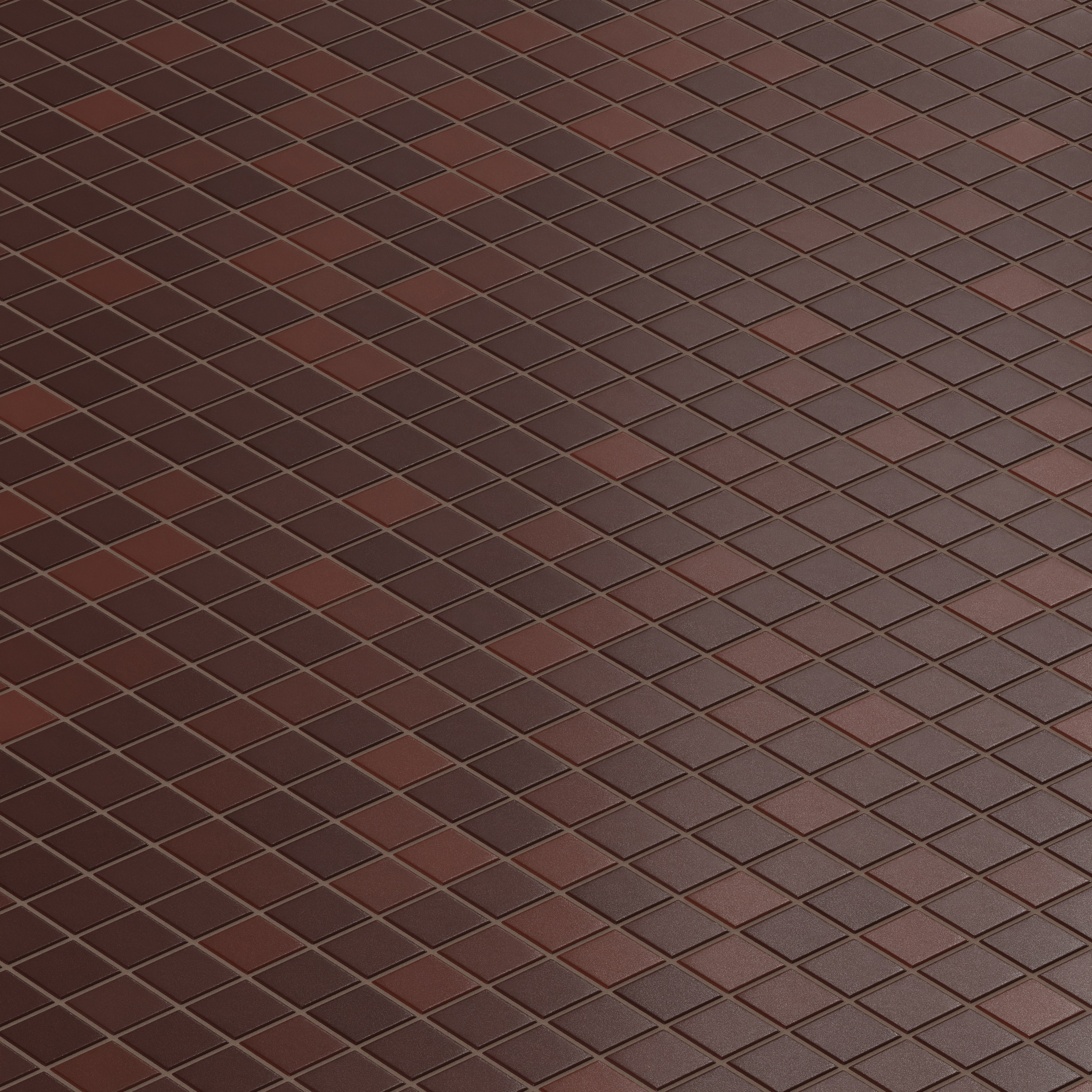 2x2 Straight Set Sheeted Original Ceramic Mosaic Tile in Redwood