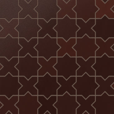 Mini Star & Cross Original Ceramic Tile in Redwood