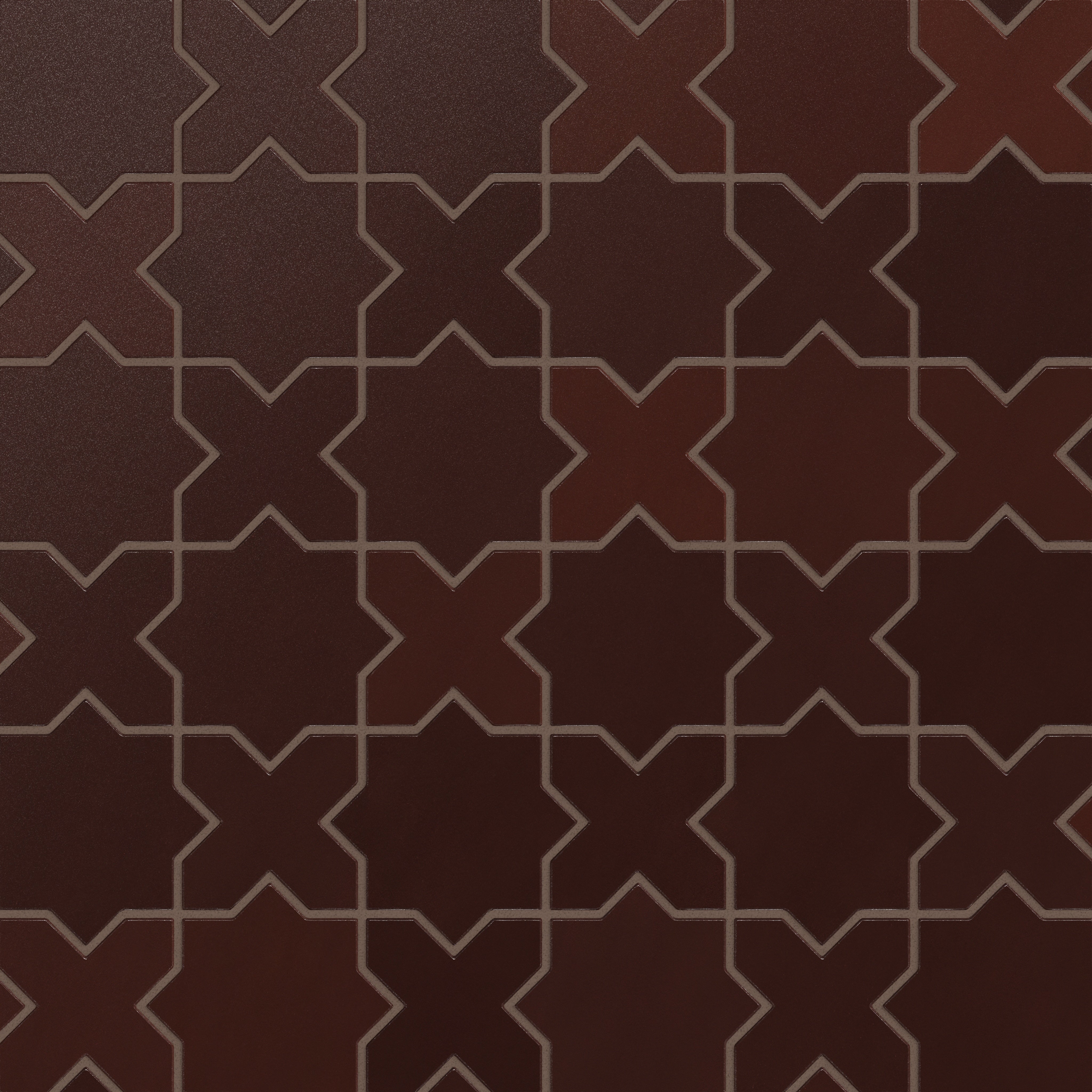 Mini Star & Cross Original Ceramic Tile in Redwood