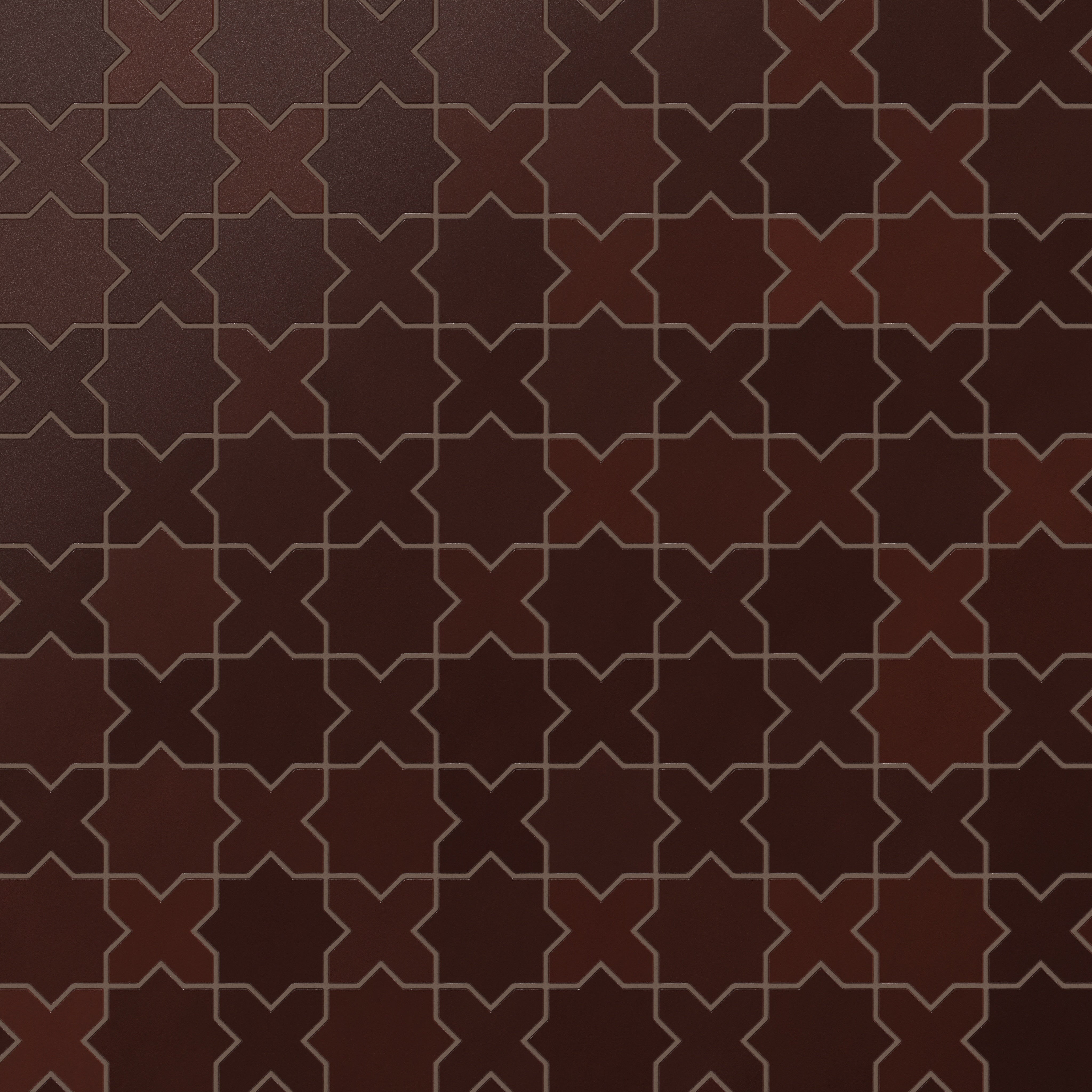 Mini Star & Cross Original Ceramic Tile in Redwood