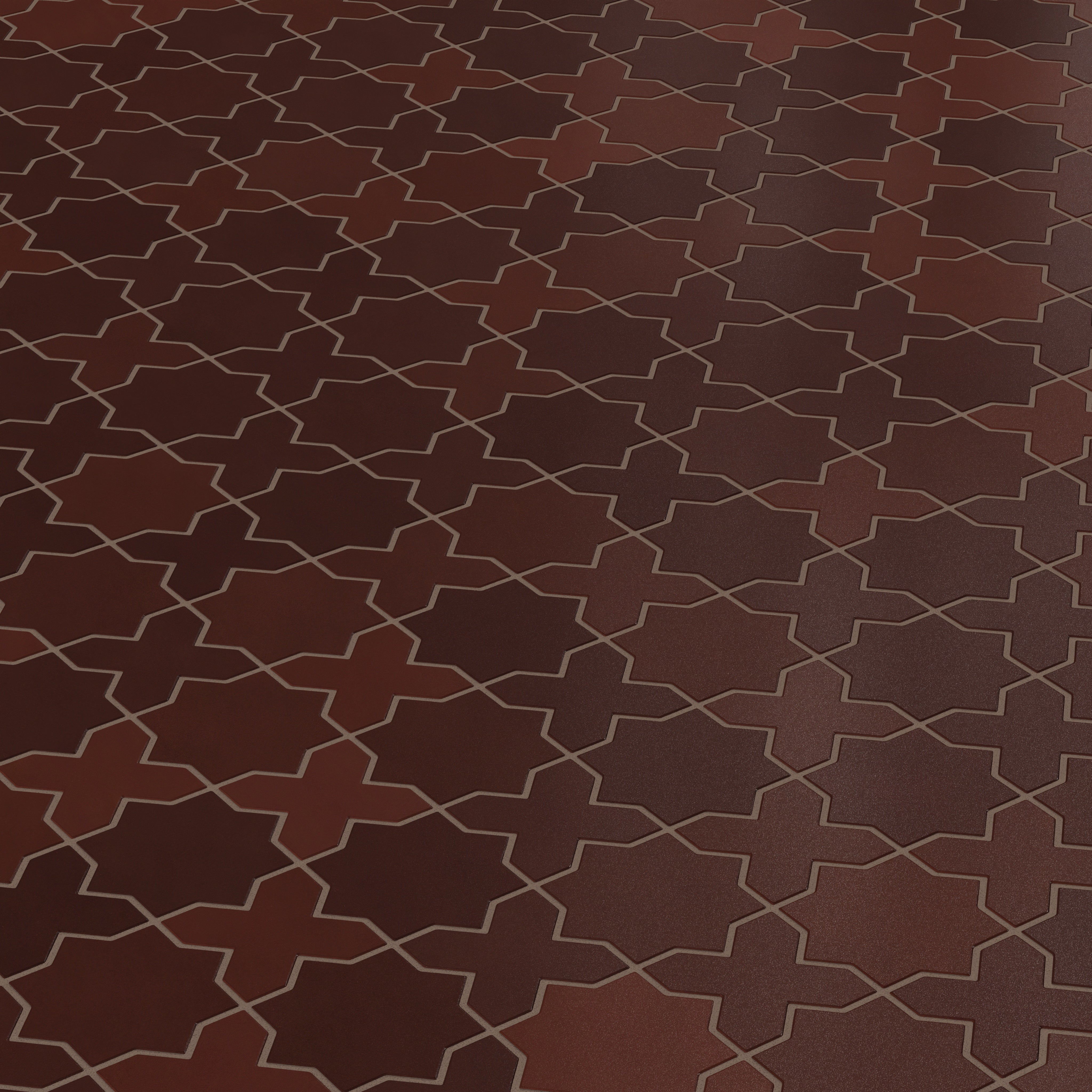 Mini Star & Cross Original Ceramic Tile in Redwood