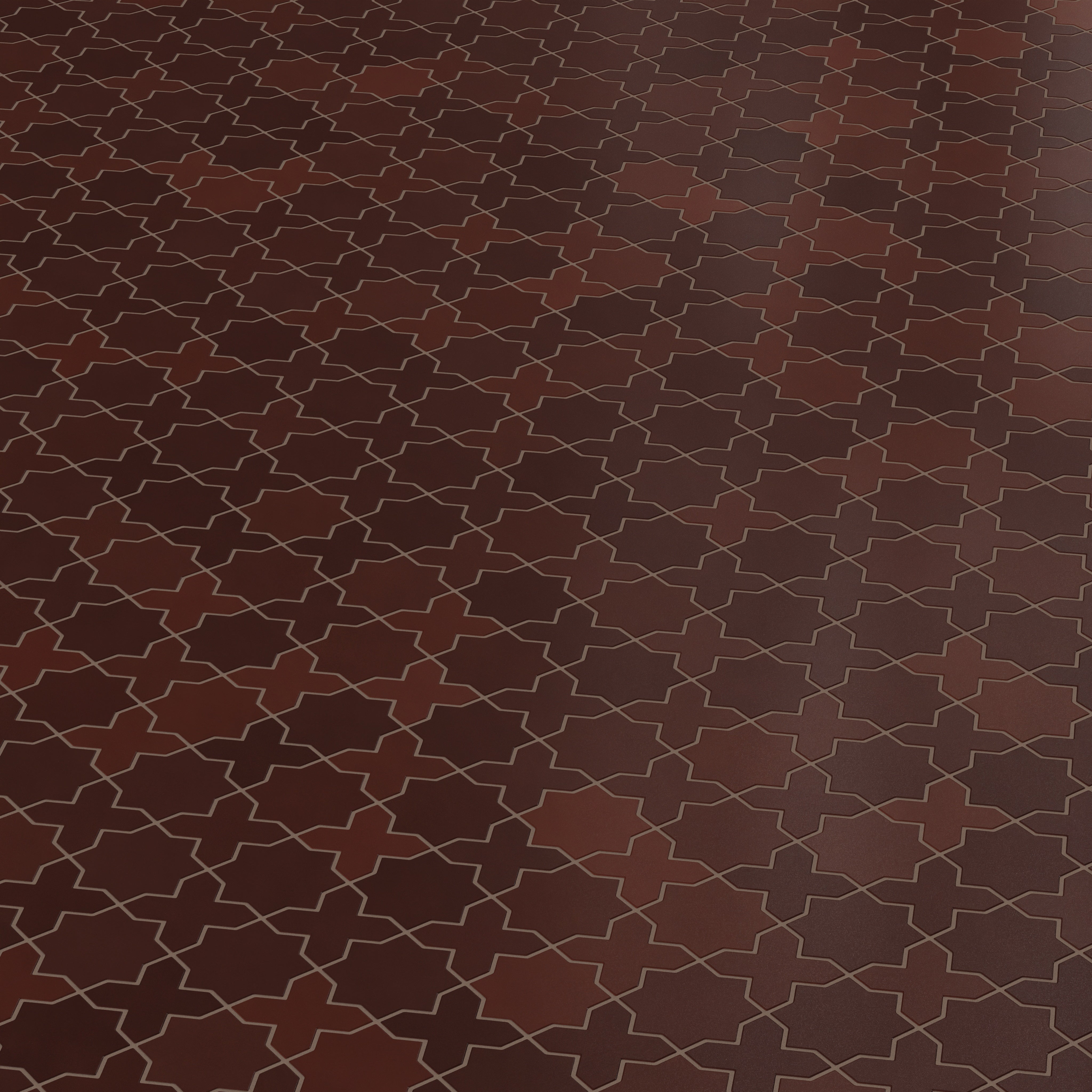 Mini Star & Cross Original Ceramic Tile in Redwood
