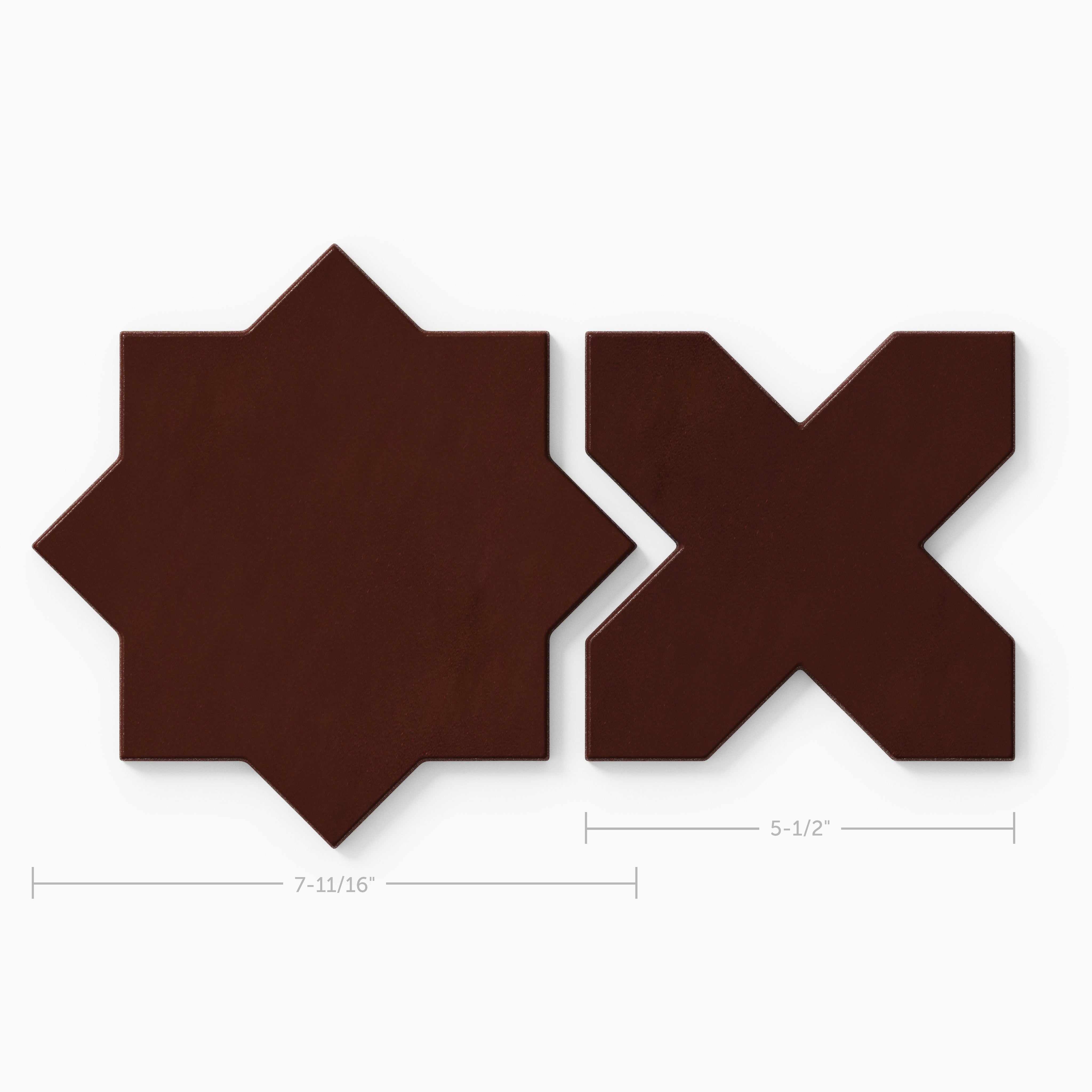Star & Cross Original Ceramic Tile in Redwood