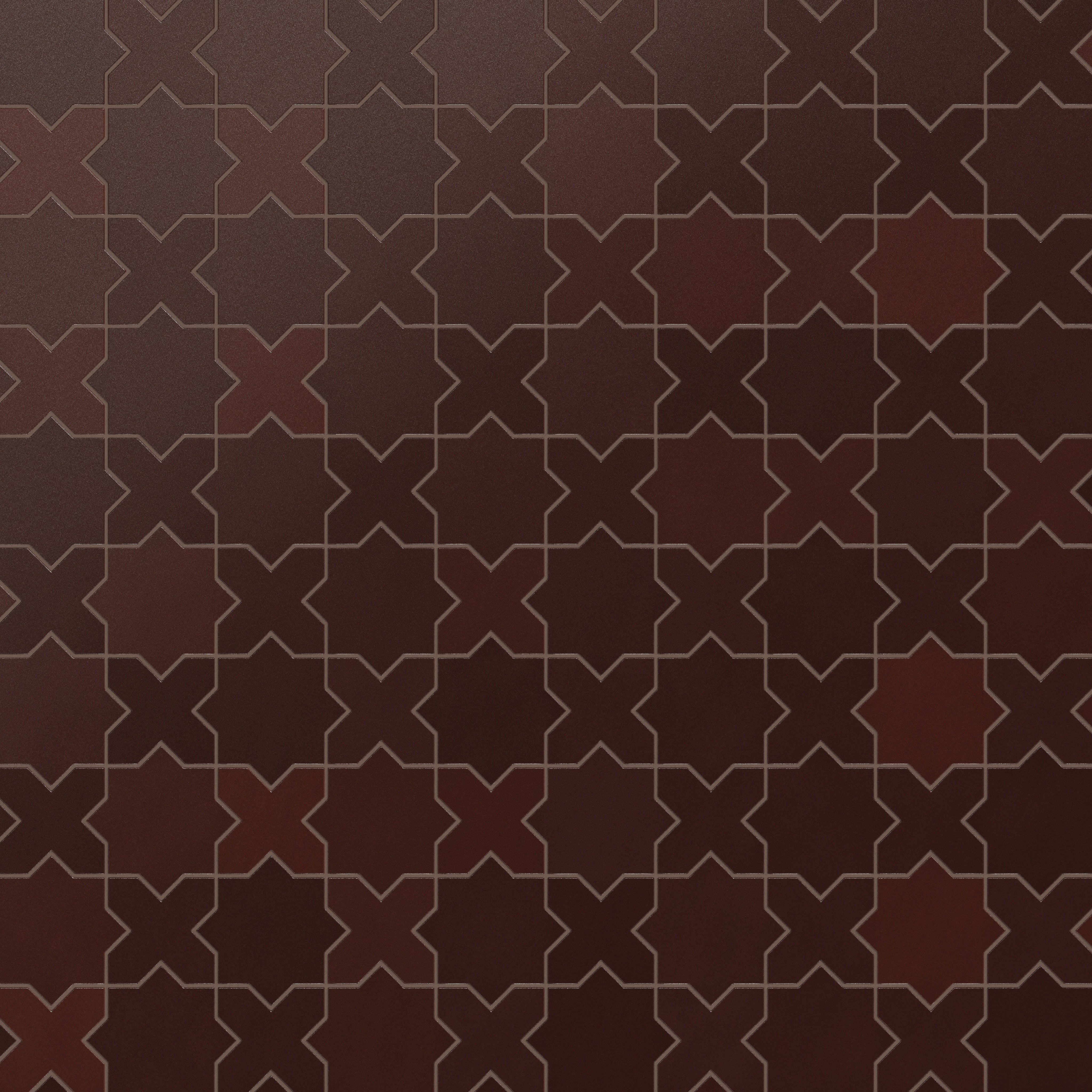 Star & Cross Original Ceramic Tile in Redwood