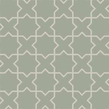 Mini Star & Cross Original Ceramic Tile in Rosemary Matte