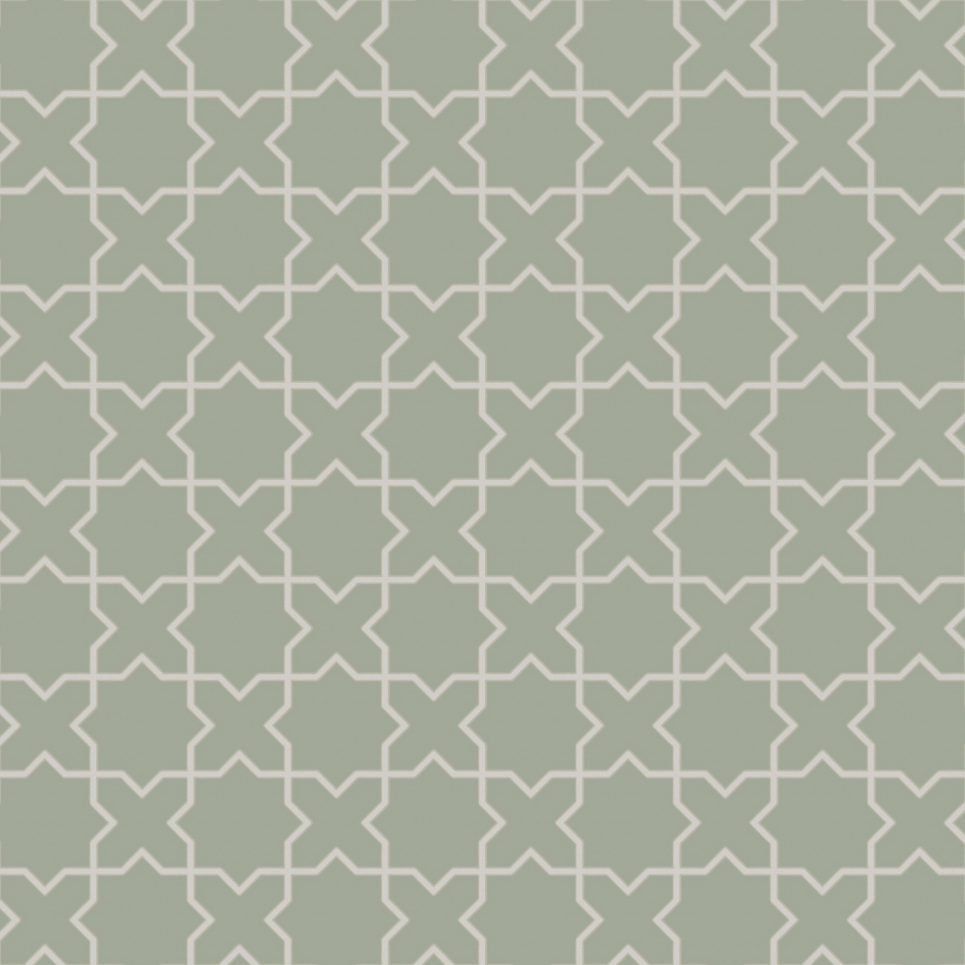 Mini Star & Cross Original Ceramic Tile in Rosemary Matte