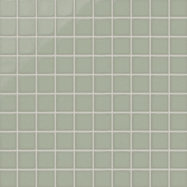 2x2 Straight Set Sheeted Original Ceramic Mosaic Tile in Rosemary Gloss