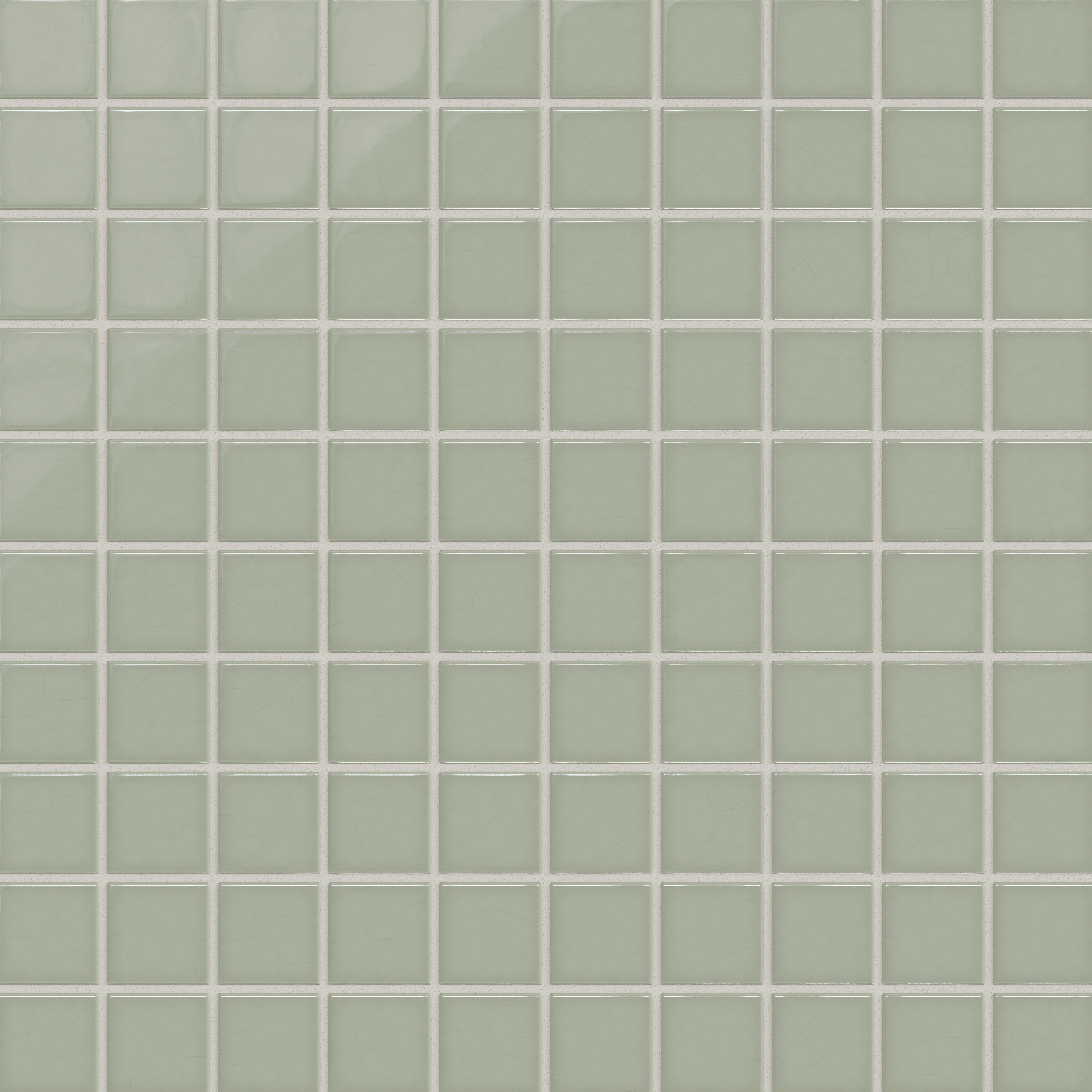 2x2 Straight Set Sheeted Original Ceramic Mosaic Tile in Rosemary Gloss