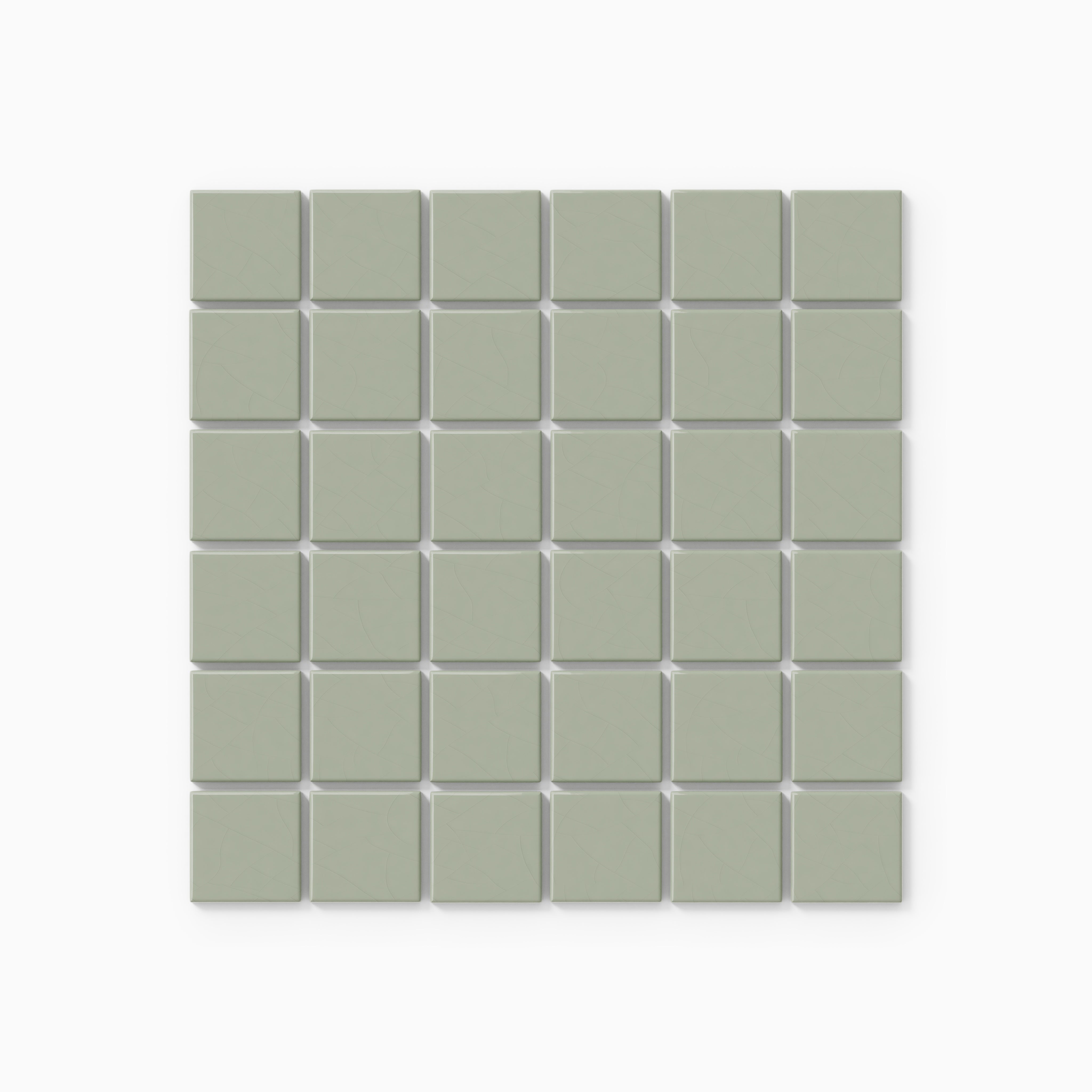 2x2 Straight Set Sheeted Original Ceramic Mosaic Tile in Rosemary Gloss