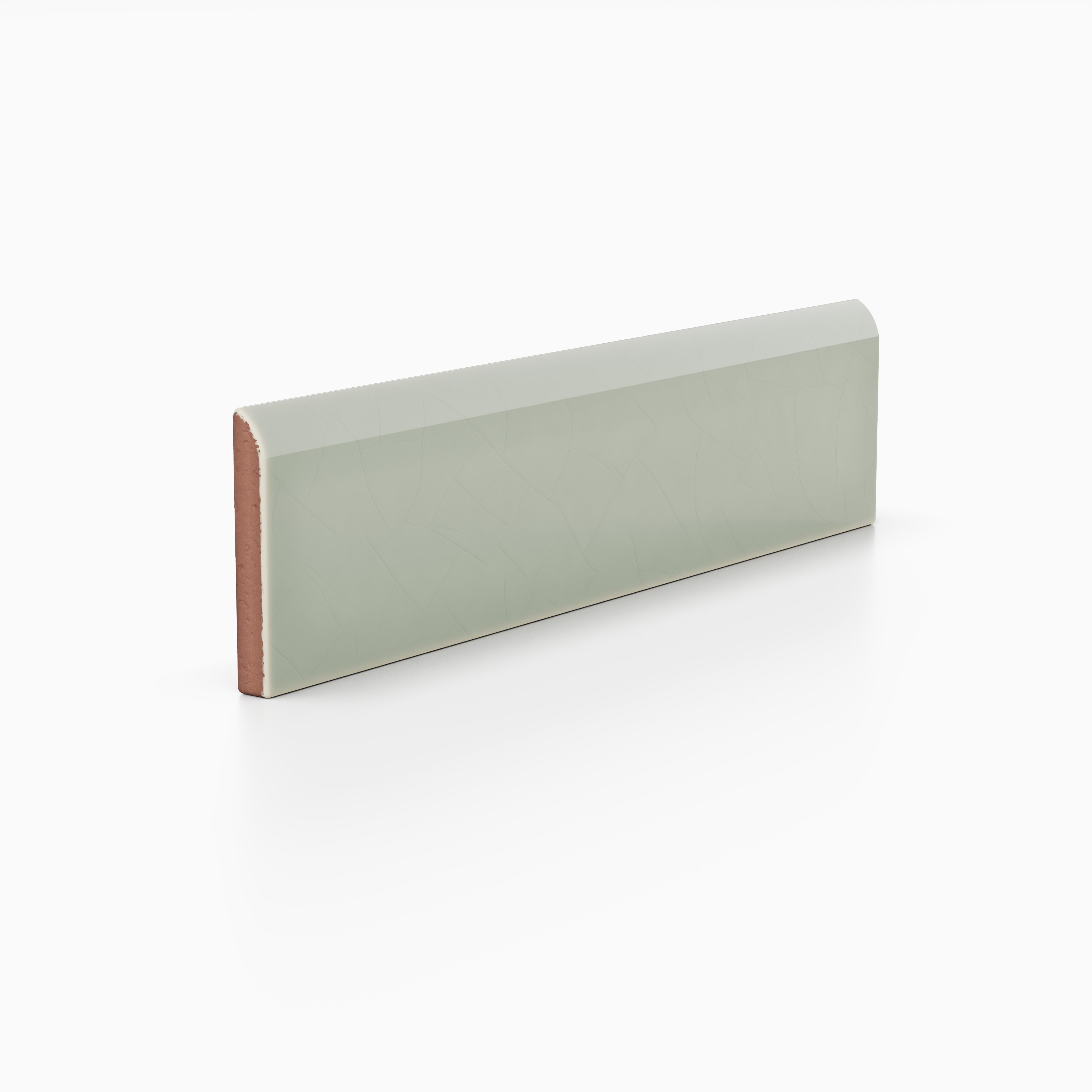 Quick Ship 2x8 Long Edge Bullnose Original Ceramic Trim in Rosemary Gloss