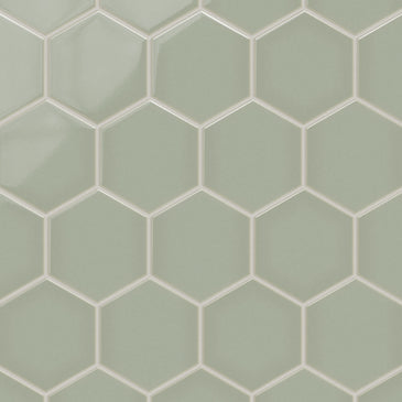 6" Hexagon Original Ceramic Tile in Rosemary Gloss