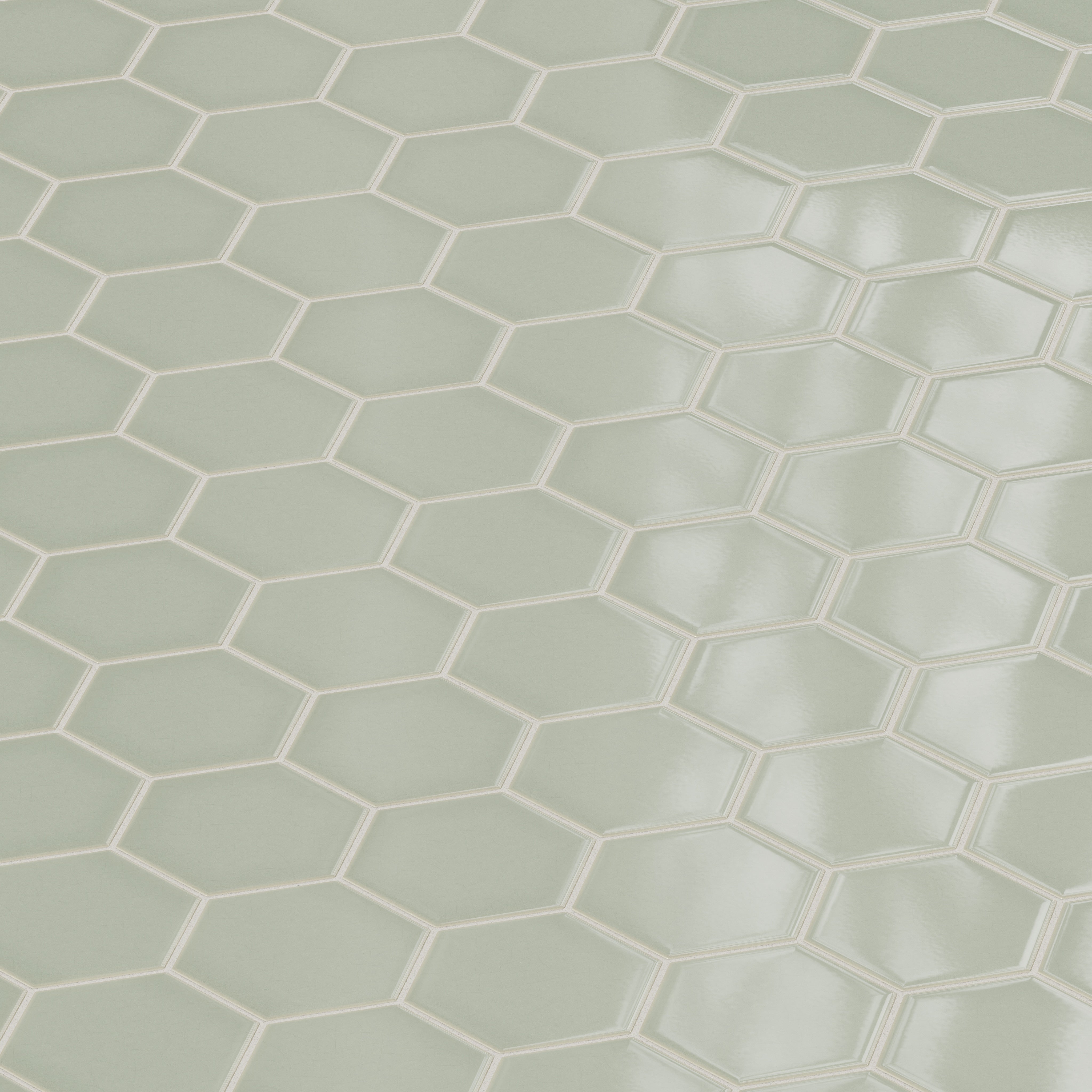 6" Hexagon Original Ceramic Tile in Rosemary Gloss