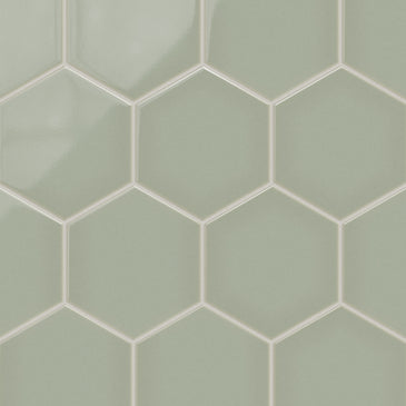 8" Hexagon Original Ceramic Tile in Rosemary Gloss