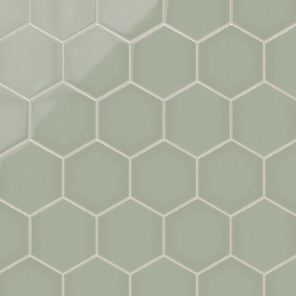 8" Hexagon Original Ceramic Tile in Rosemary Gloss