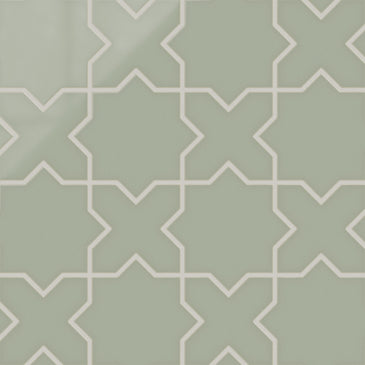 Star & Cross Original Ceramic Tile in Rosemary Gloss