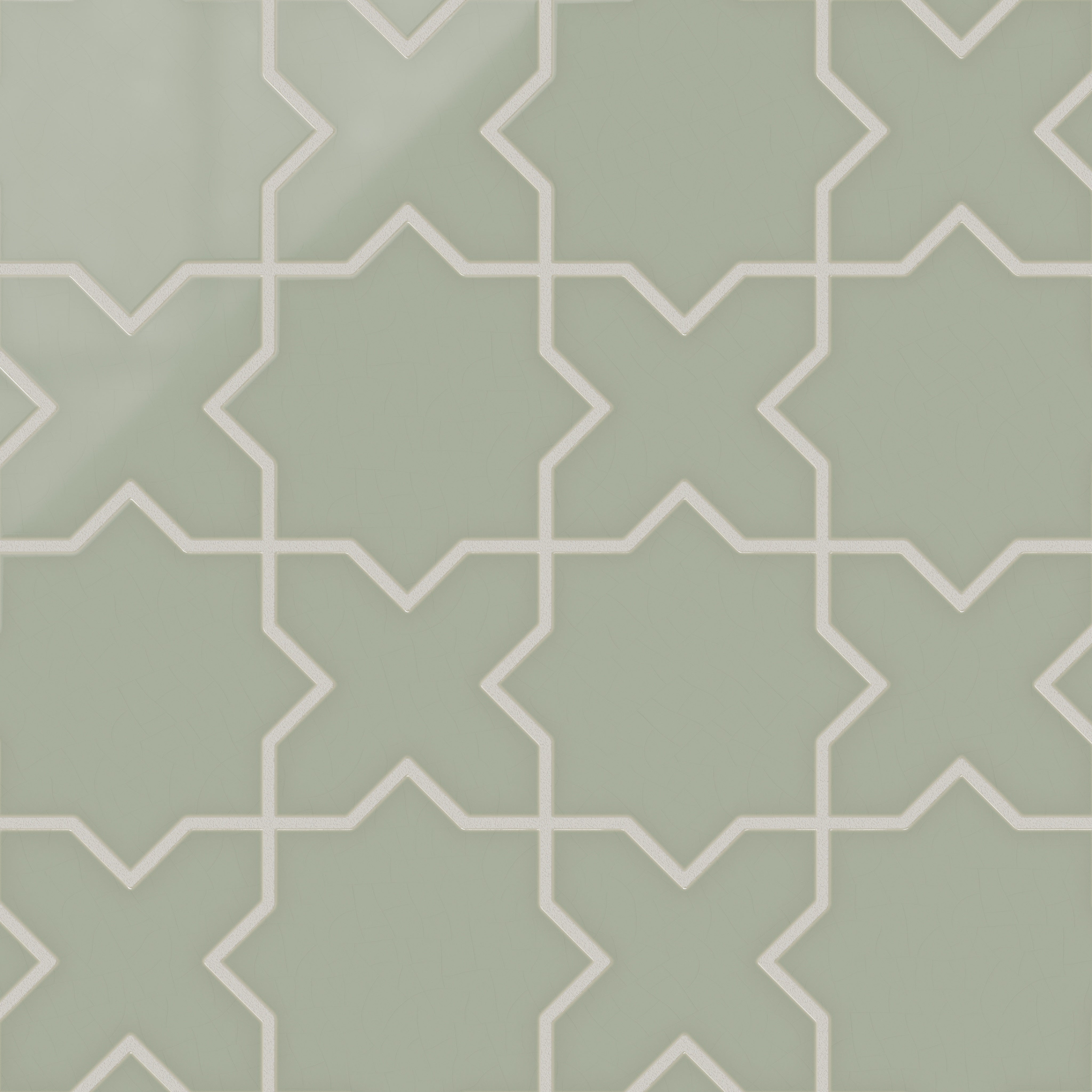 Star & Cross Original Ceramic Tile in Rosemary Gloss