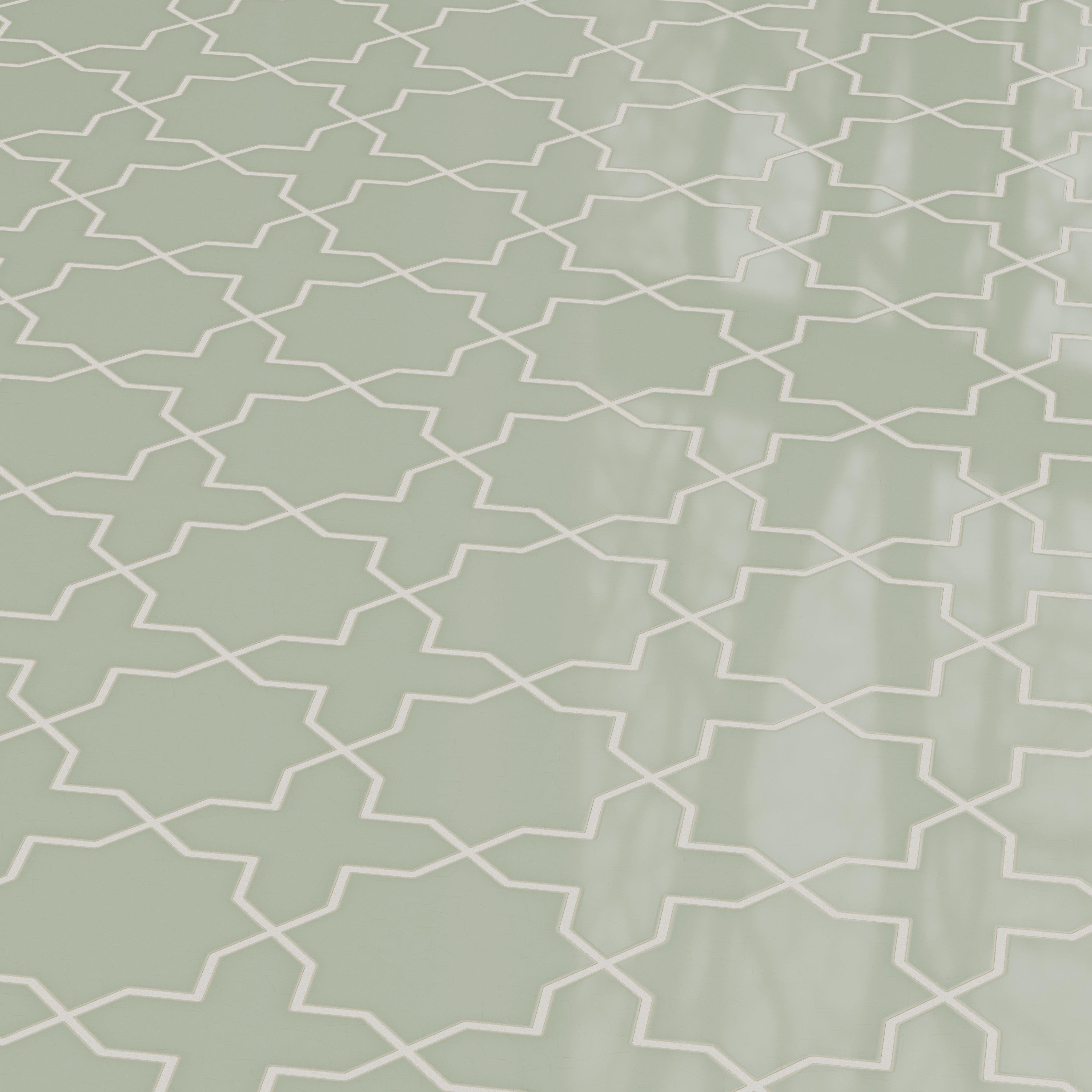Star & Cross Original Ceramic Tile in Rosemary Gloss