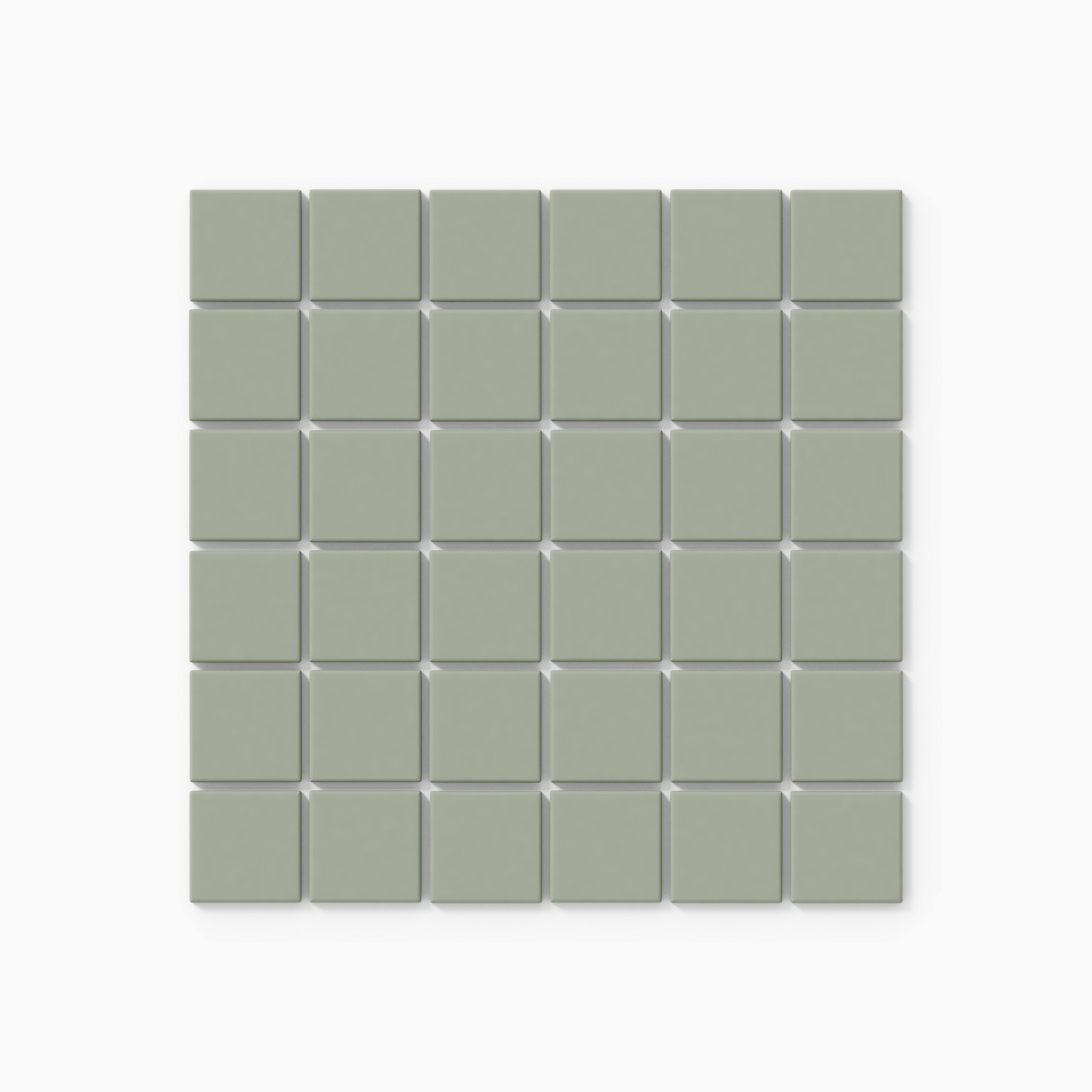 2x2 Straight Set Sheeted Original Ceramic Mosaic Tile in Rosemary Matte