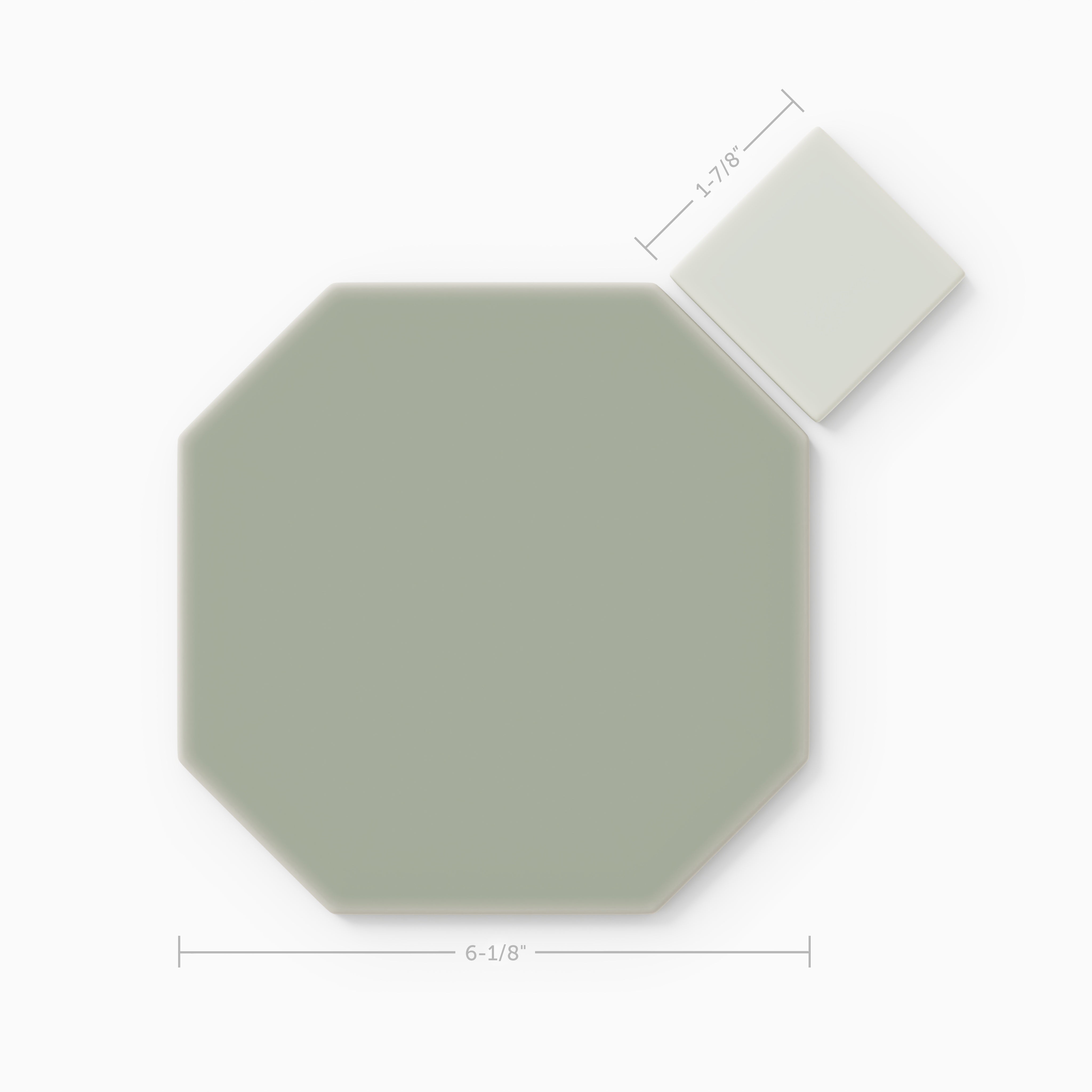 Gramercy Original Ceramic Tile in Rosemary Matte & Overcast Matte