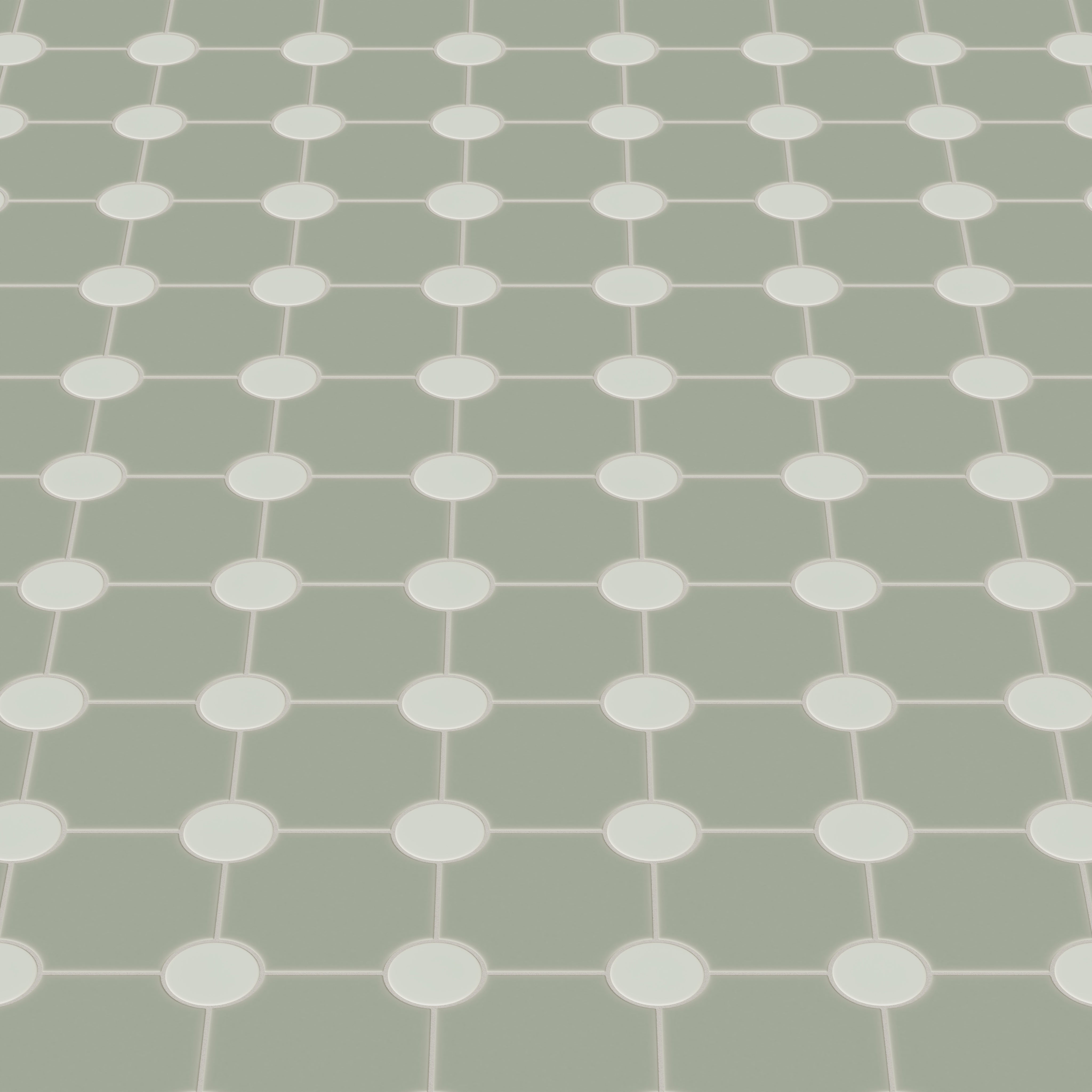 Portico Original Ceramic Tile in Rosemary Matte & Overcast Matte