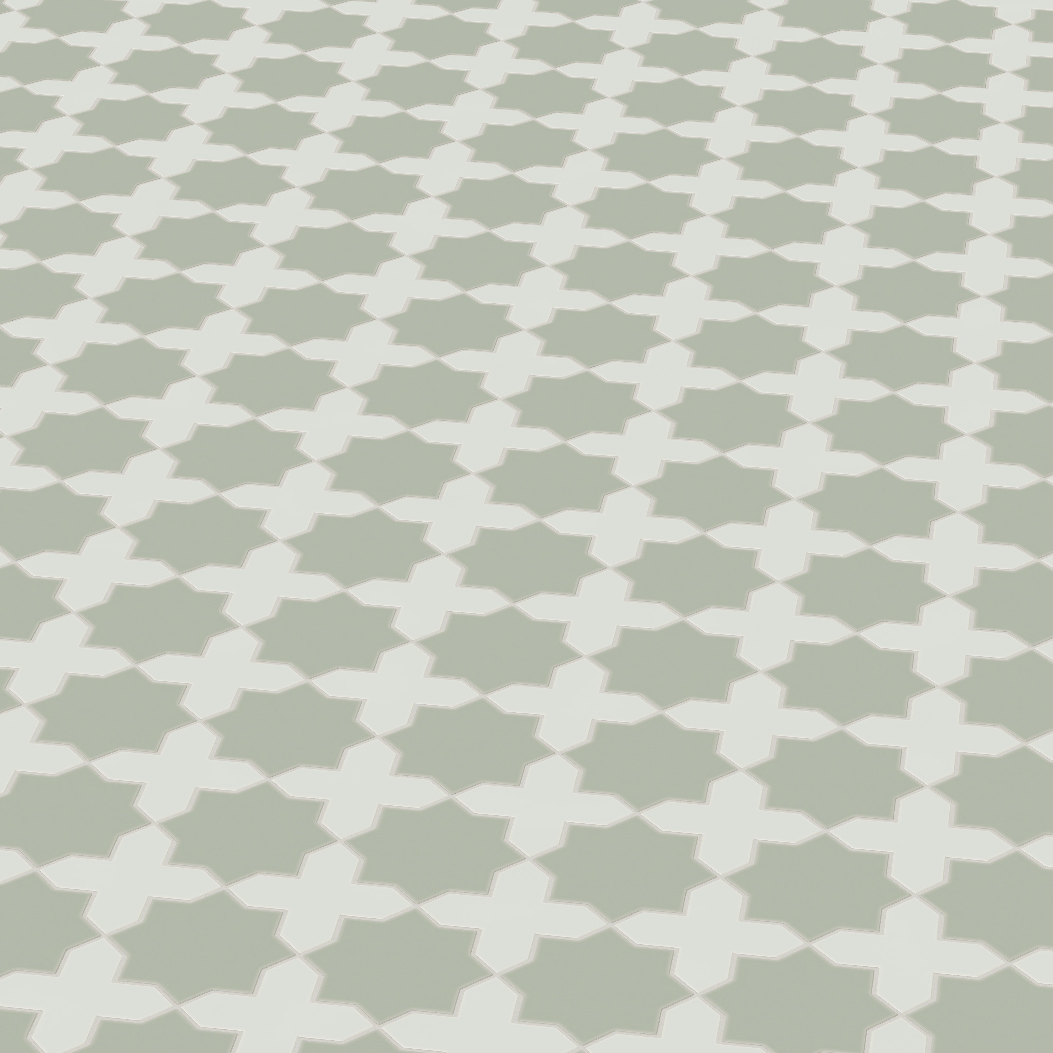 Star & Cross Original Ceramic Tile in Rosemary Matte & Overcast Matte
