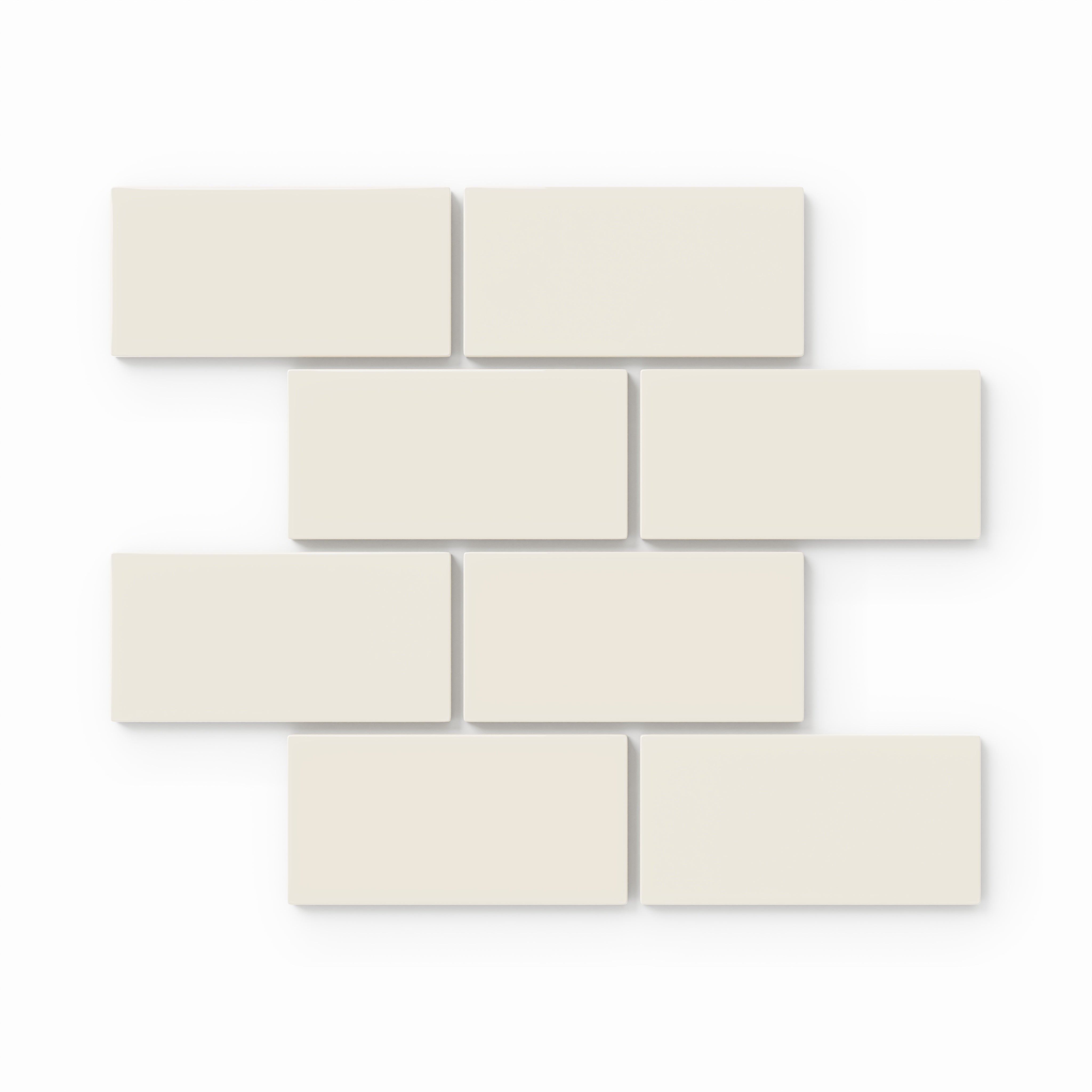 2x4 Half Offset Sheeted Natural Press Ceramic Mosaic Tile in Salt Creek Gloss